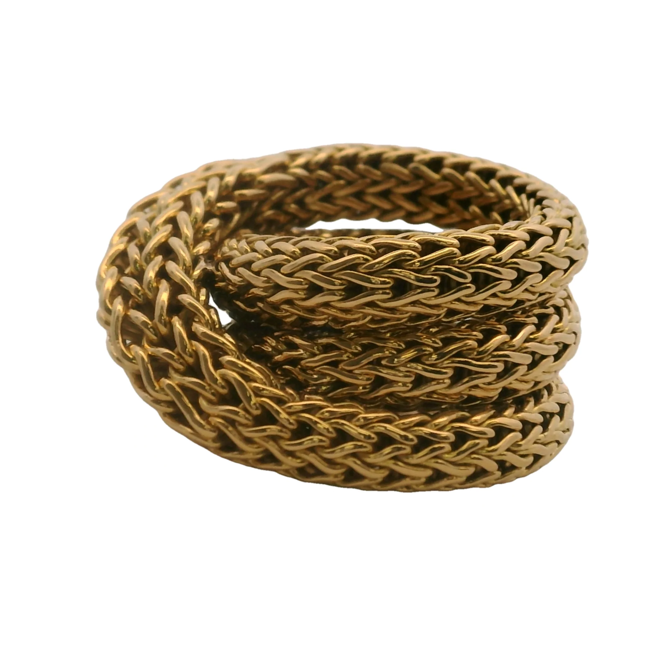 John Hardy Intersecting Woven Rope Design 18k 750 Yellow Gold Ring Size 5.5 - Image 2