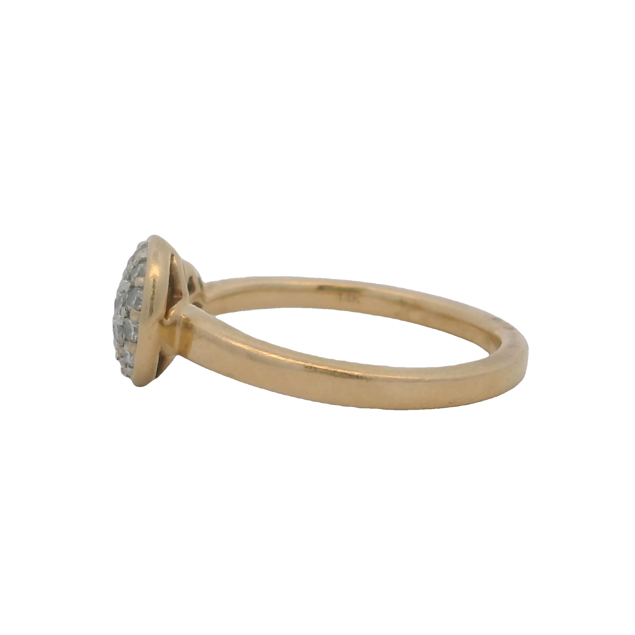 Just Perfect Solid 14kt Yellow Gold Diamond Cluster Small and Large Circle Wrap Fashion Ring Size 6 - Image 3