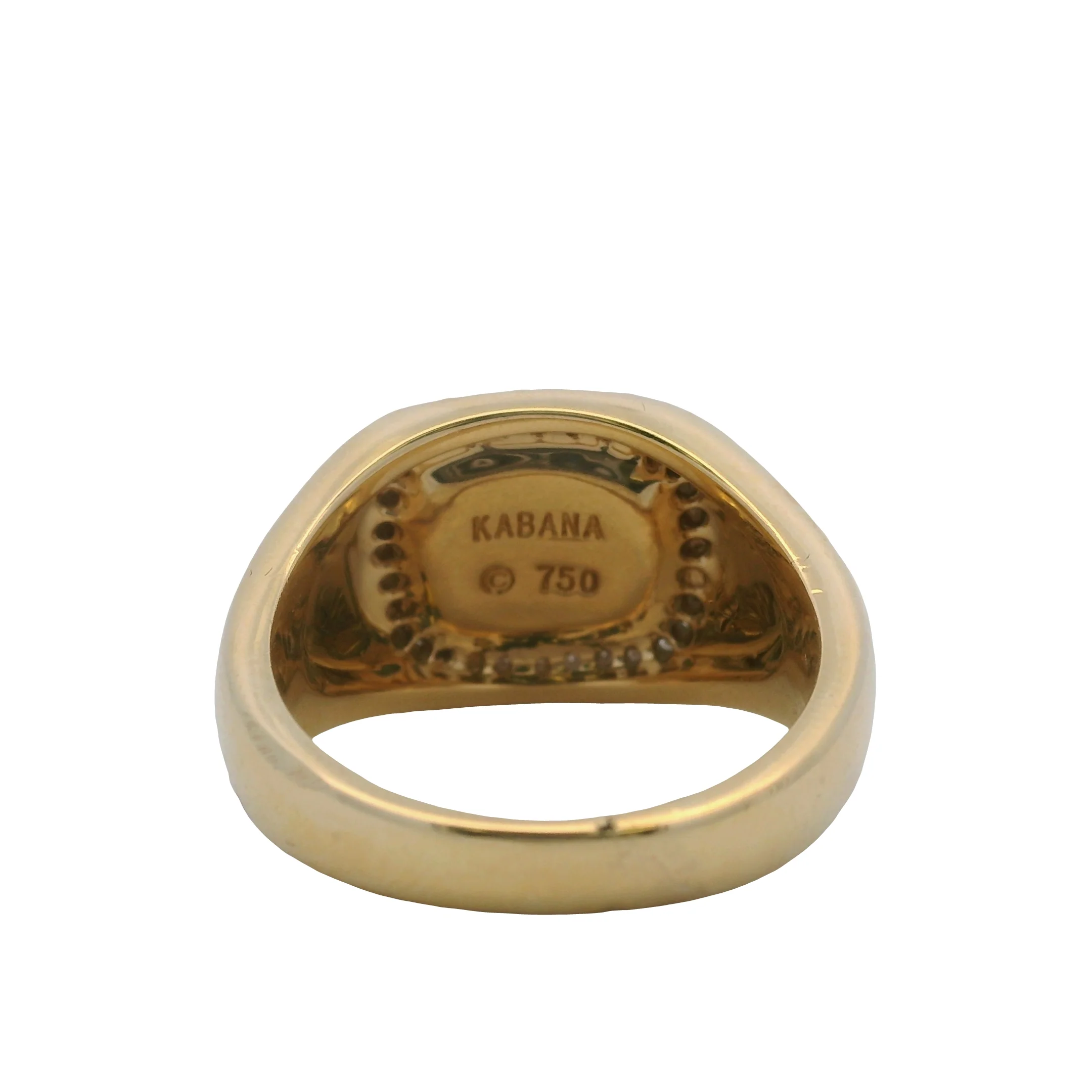 Kabana Solid 18kt 750 Yellow Gold Opal and Diamond Halo Statement Ring Size 11 - Image 4