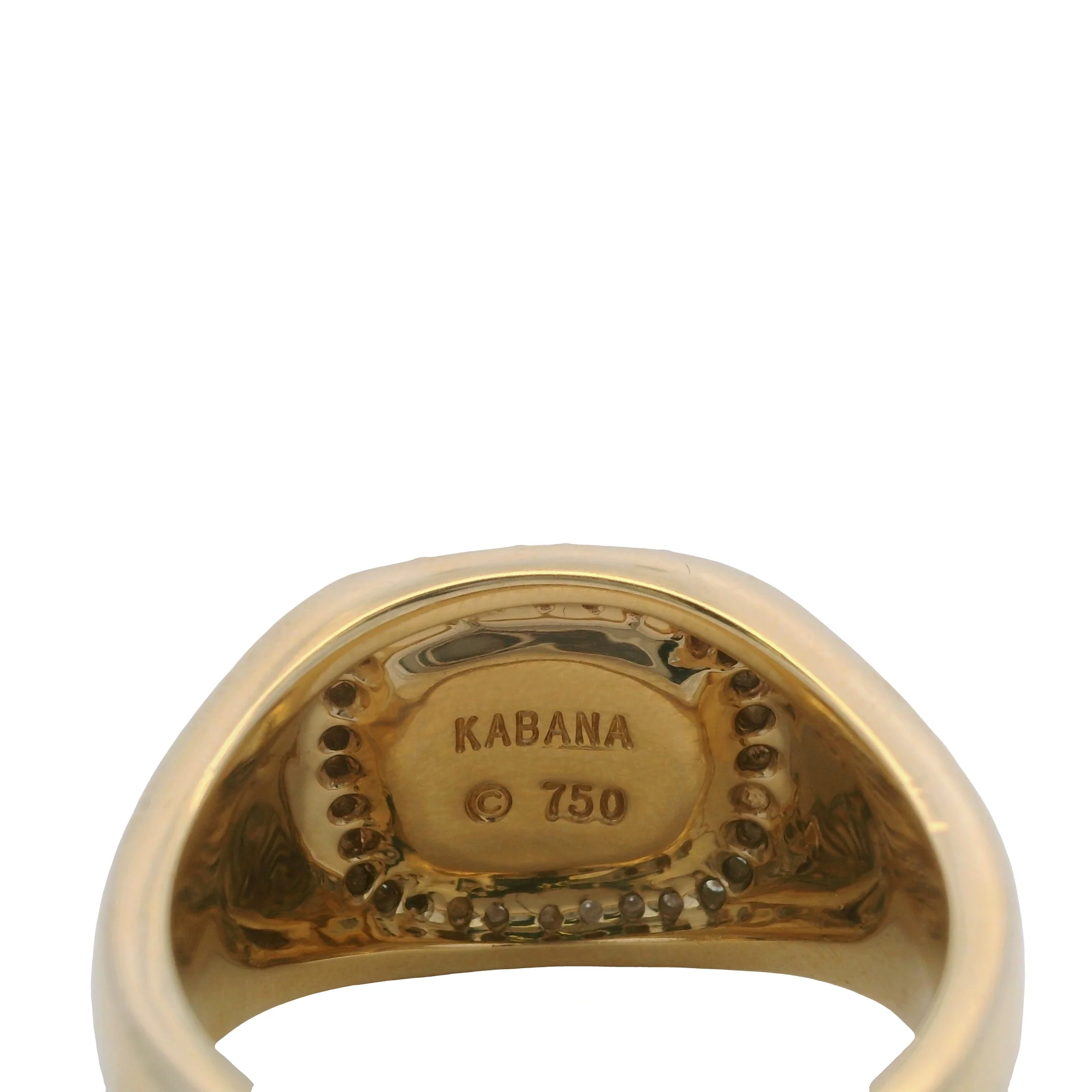 Kabana Solid 18kt 750 Yellow Gold Opal and Diamond Halo Statement Ring Size 11 - Image 5