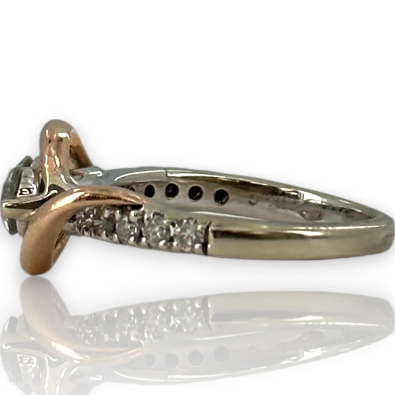 Kay Ever Us Collection 14kt White and Rose Gold Two-Stone 0.96ctw Diamond Wedding Ring Size 5.5 - Image 3