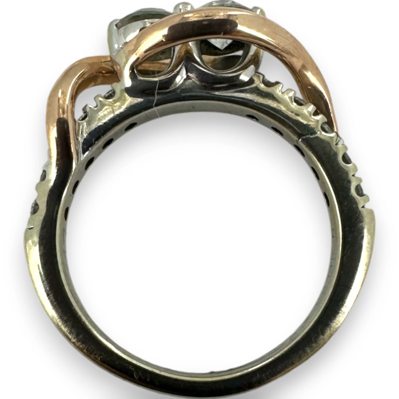 Kay Ever Us Collection 14kt White and Rose Gold Two-Stone 0.96ctw Diamond Wedding Ring Size 5.5 - Image 5