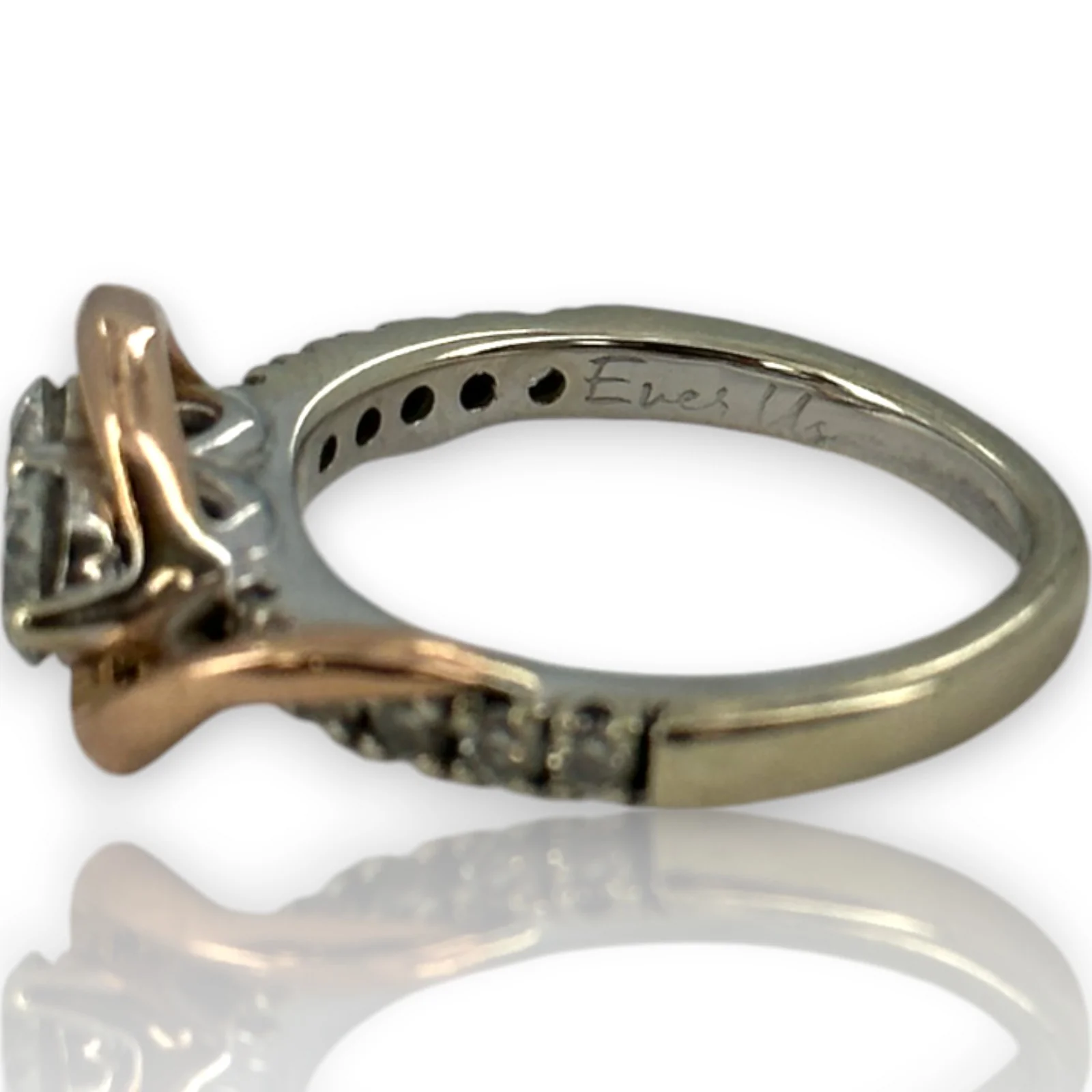 Kay Ever Us Collection 14kt White and Rose Gold Two-Stone 0.96ctw Diamond Wedding Ring Size 5.5 - Image 6