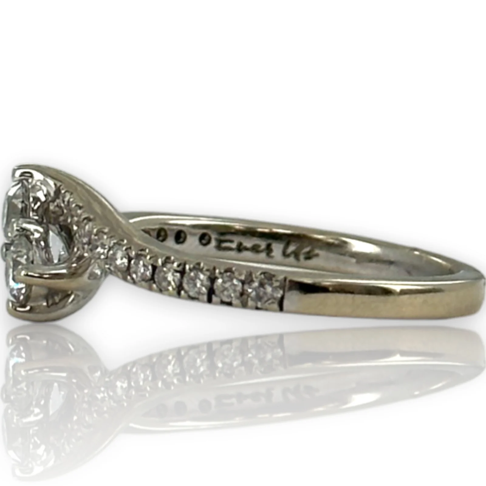 Kay Ever Us Collection 14kt White Gold Toi et Moi Ring With Half Eternity Diamond Band Size 6.75 - Image 4