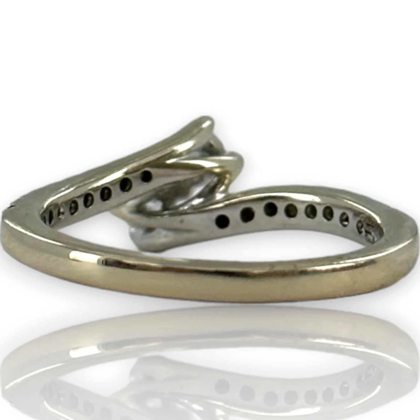 Kay Ever Us Collection 14kt White Gold Toi et Moi Ring With Half Eternity Diamond Band Size 6.75 - Image 5
