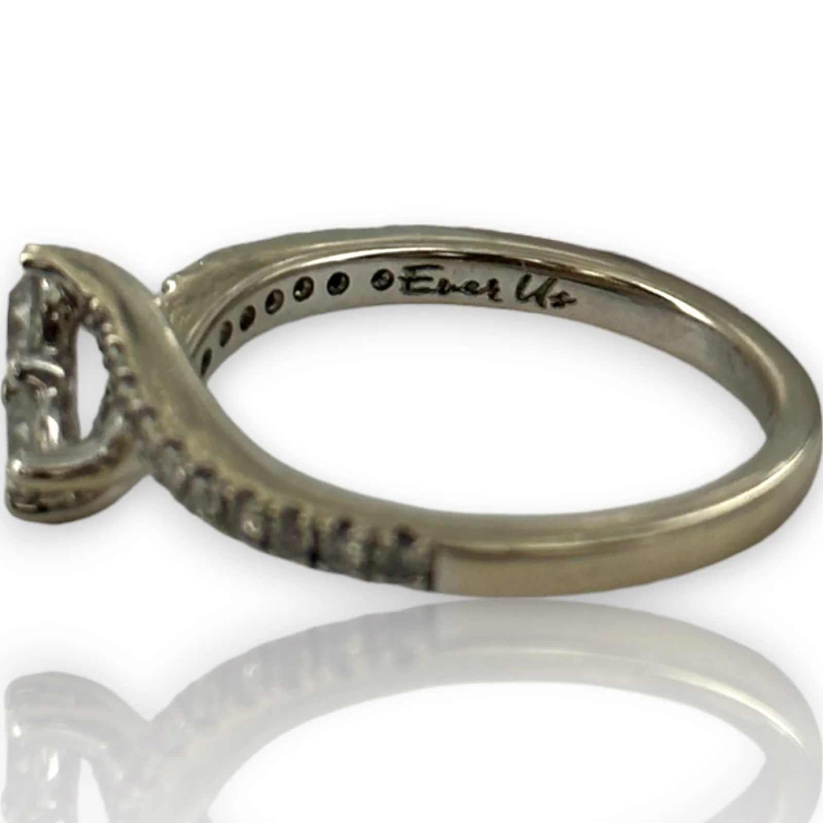 Kay Ever Us Collection 14kt White Gold Toi et Moi Ring With Half Eternity Diamond Band Size 6.75 - Image 7