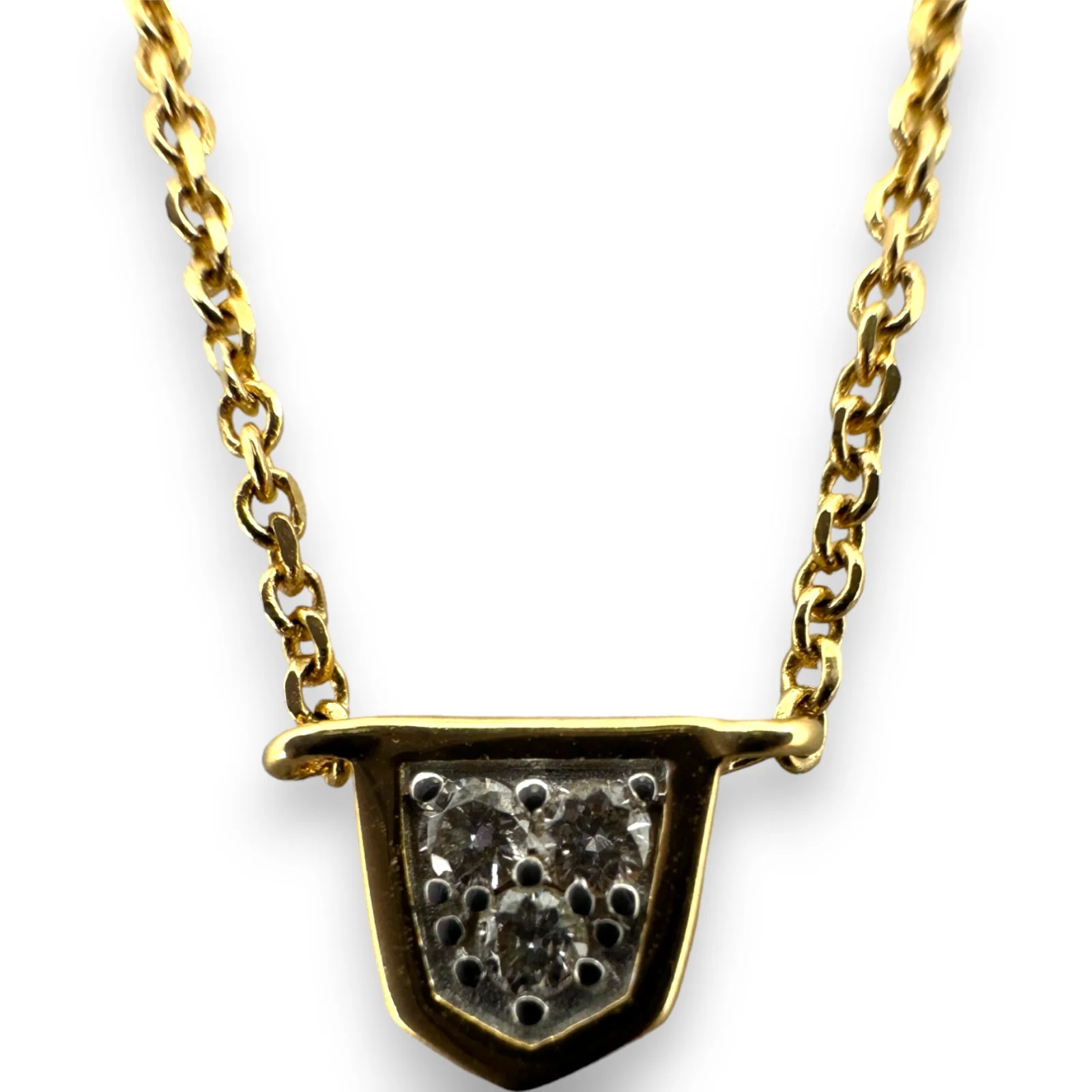 Kendra Scott Shannon Solid 14k Yellow Gold Collar Necklace with 5 Diamond Stations Adjustable Chain 16-18" - Image 3