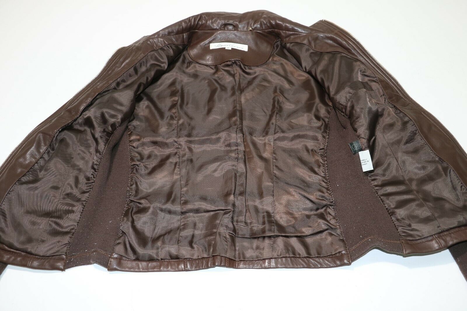 Kenneth Cole: Brown 100% Leather & Spandex Jacket - RN54163 - Image 5