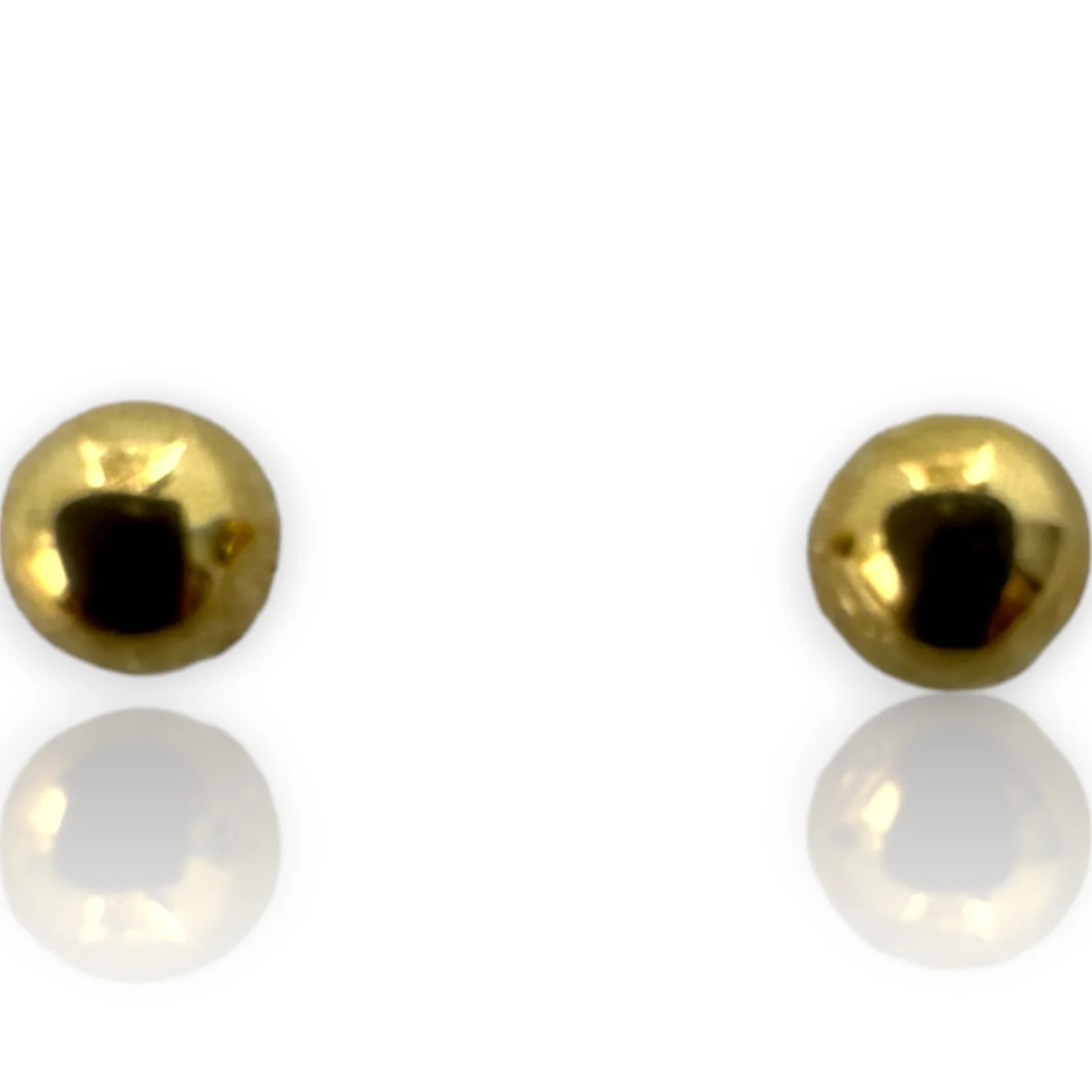 Kids 10k Solid Yellow Gold Small Dainty 2.4mm Ball Stud Screw-Back Everyday Earrings - Image 2