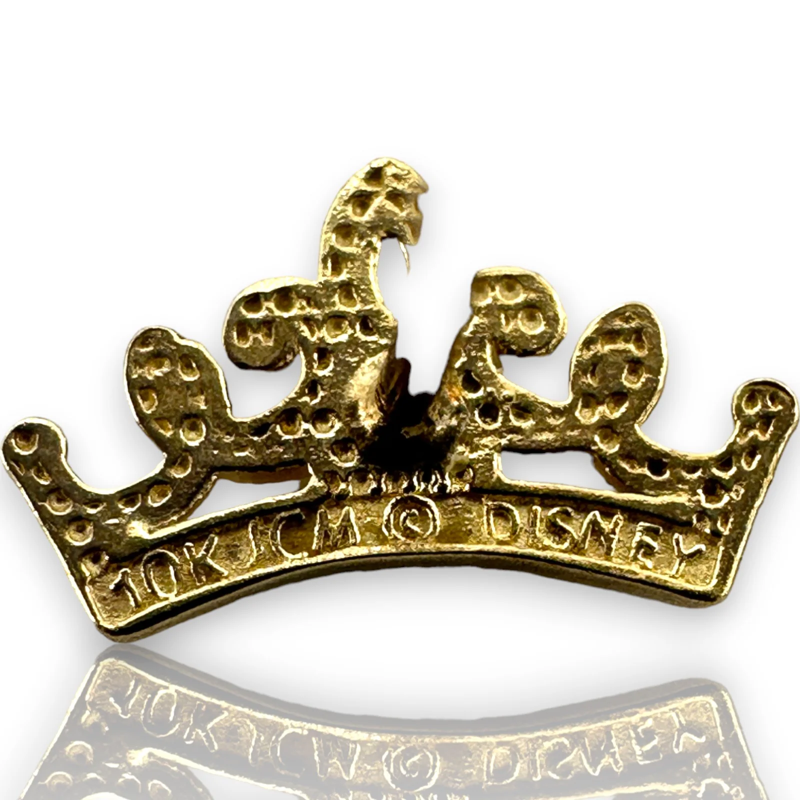 Kids 10kt 2-tone Solid Yellow and White Gold Pierced Tiara Crown Screw Back Earrings - Image 2