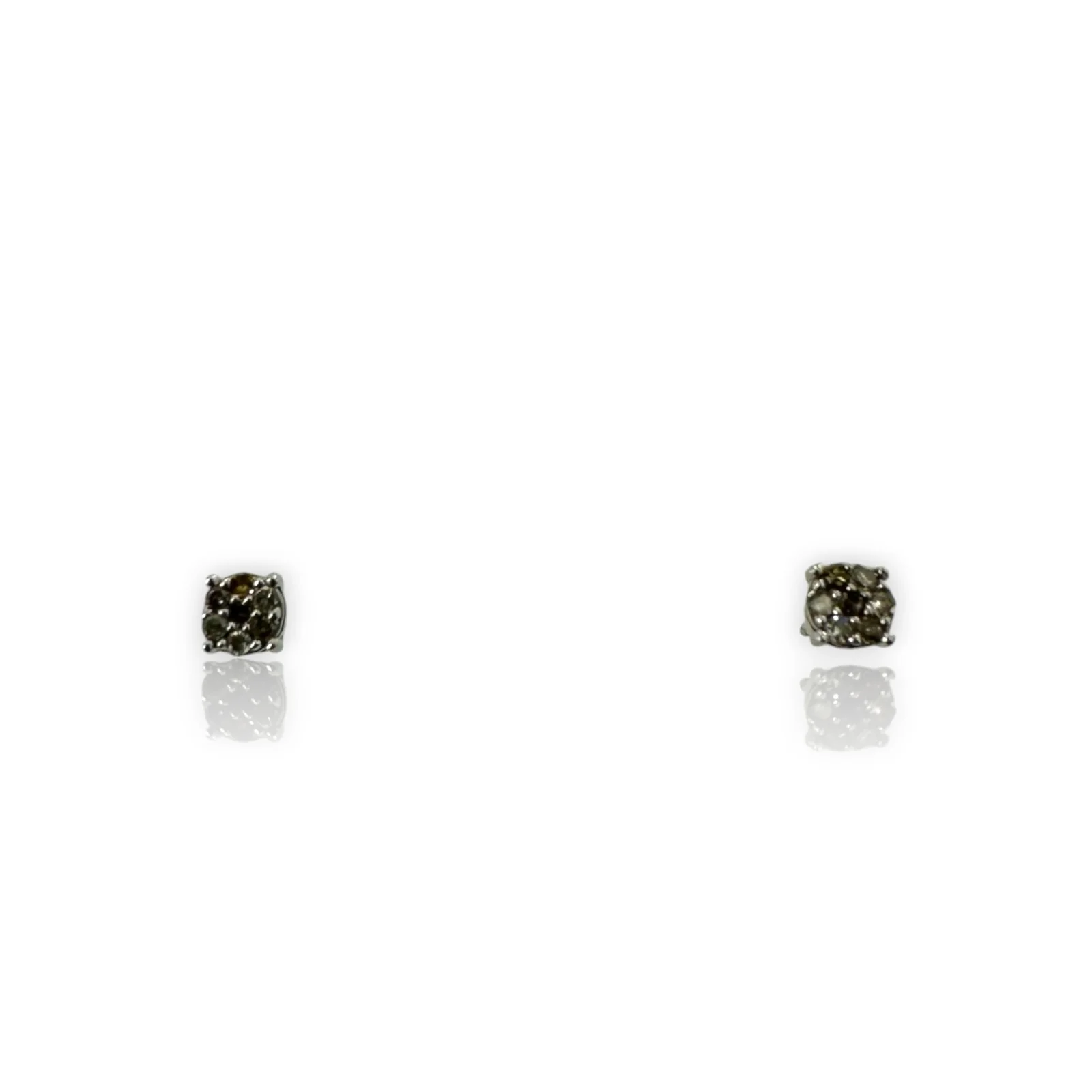 Kids 10kt Solid White Gold Diamond Small Everyday Stud Earrings - Image 2