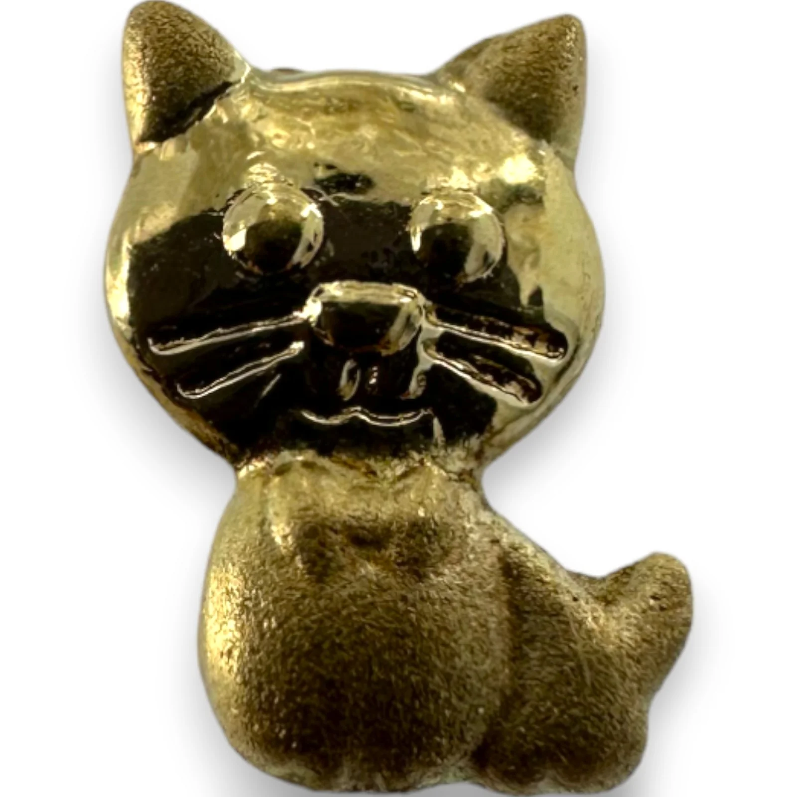 Kids 10kt Solid Yellow Gold Cute Cartoon Cat Kitten Screw-Back Stud Earrings with 18k Gold Earring Backs - Image 4