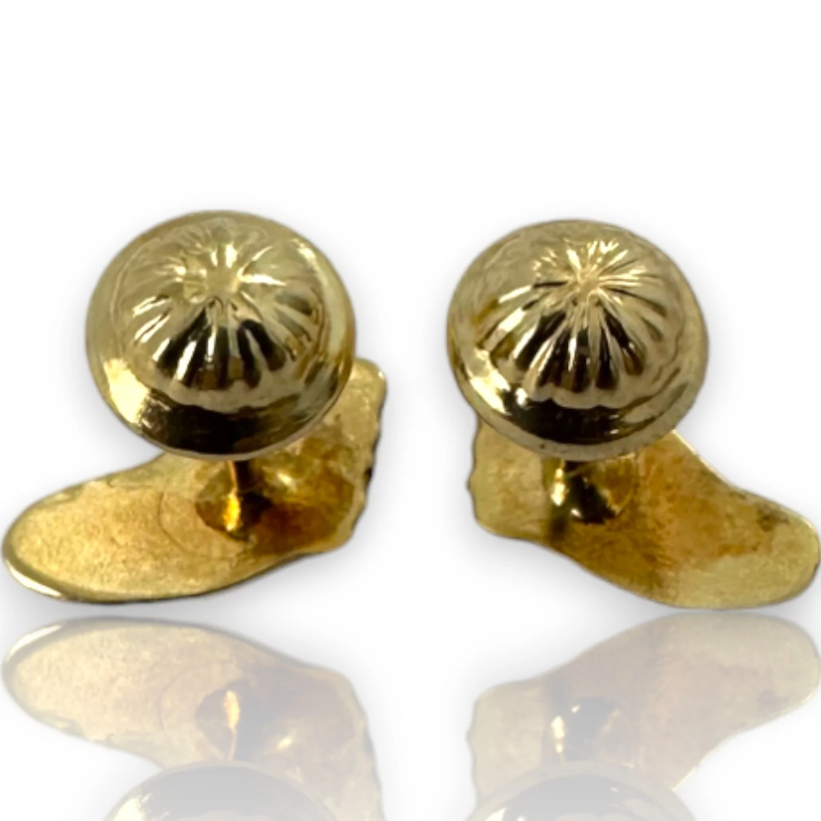 Kids Solid 10k Yellow Gold Screw-Back Stud Earrings Footprint Feet Motif with 18k Earring Backs - Image 4