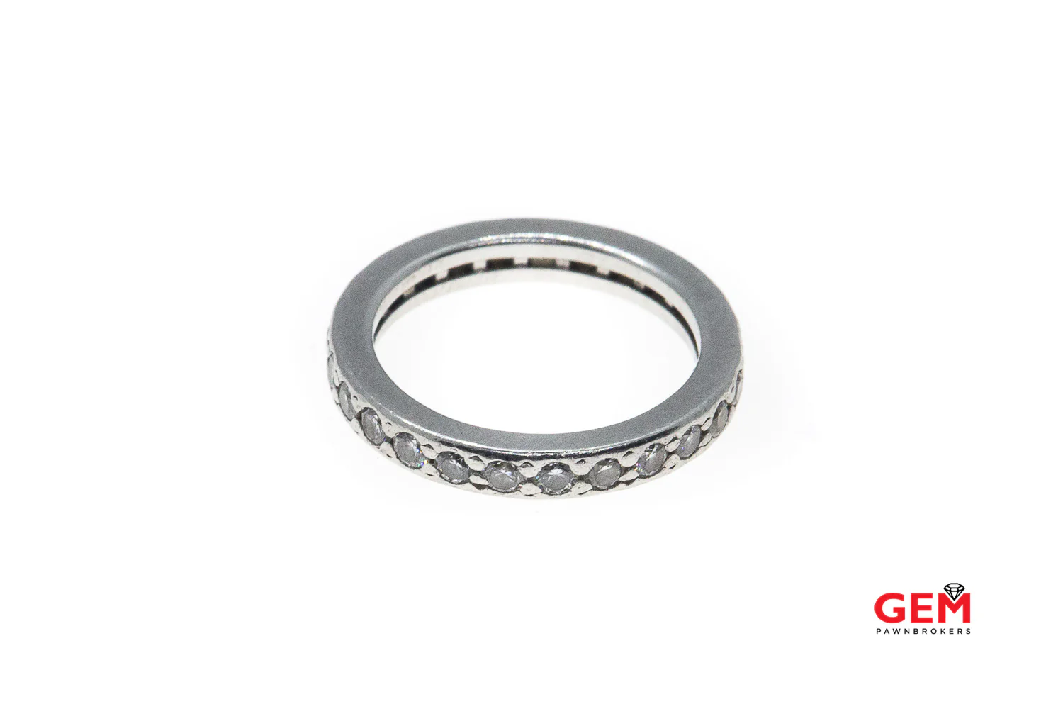 Kwiat Stackable Full Diamond Pave Eternity Band 950 Platinum Ring Size 3 3/4 - Image 2