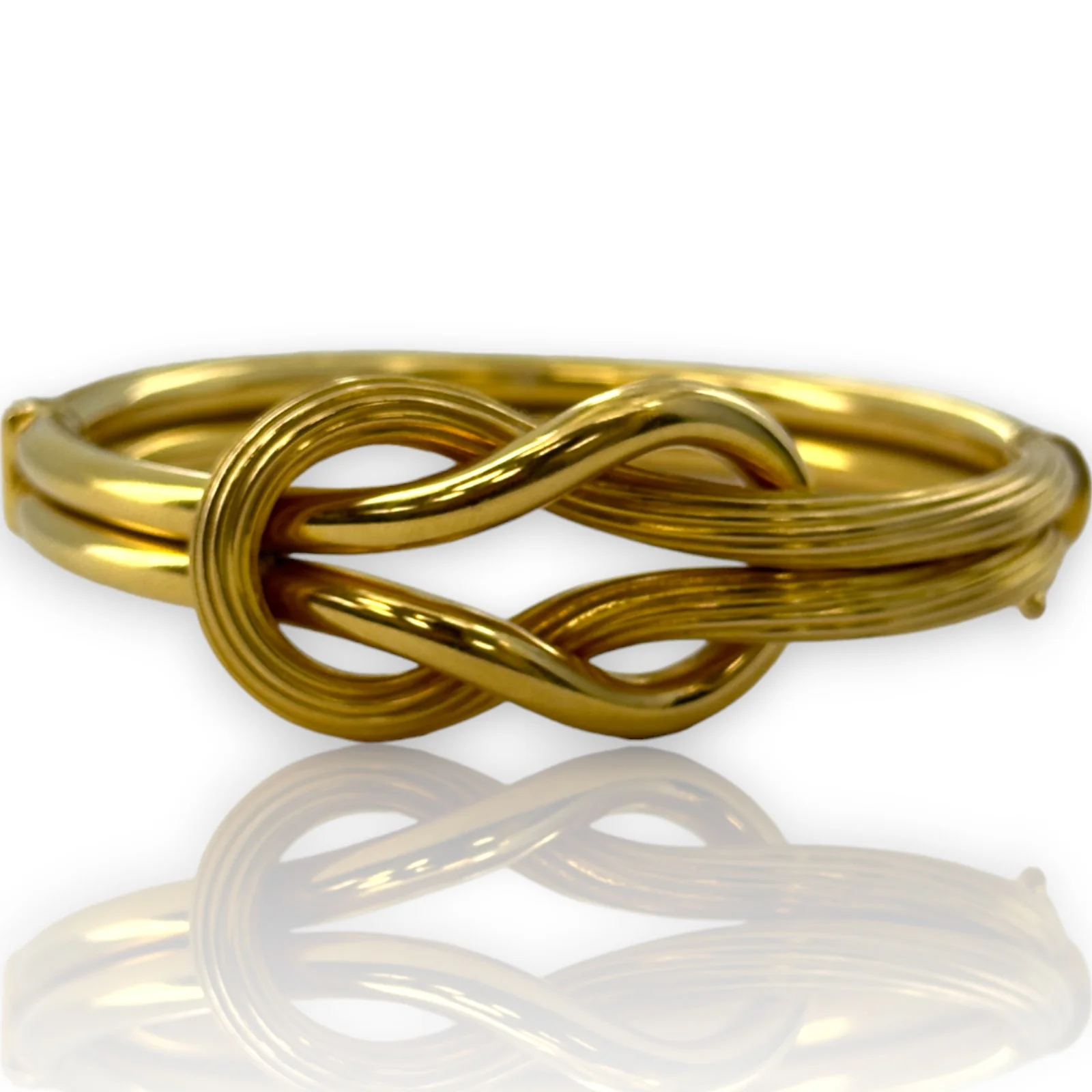 LaLaounis Hercules Knot Hinged Bangle Bracelet In 18K Yellow Gold Made in Greece - Image 7