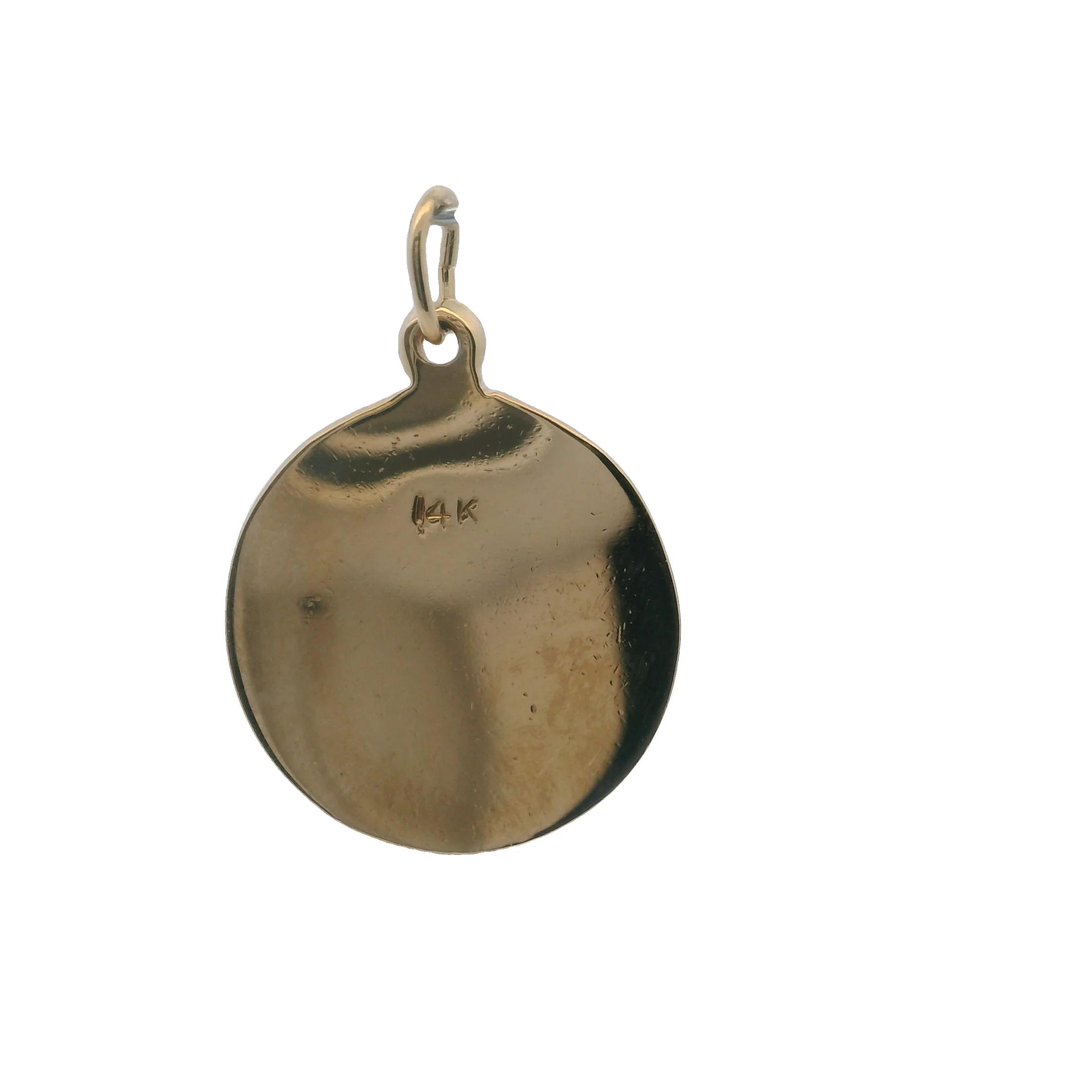 Large 14kt Yellow Gold and White Enamel Openable Birthday Cake and Candle Charm - Image 3