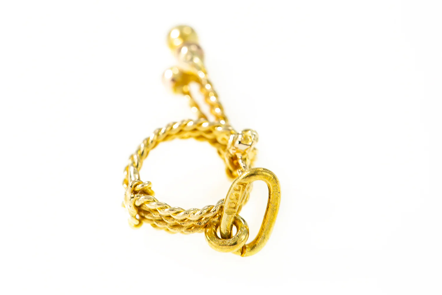 Lasso Rope Cowboy Tool Braided 750 18k Yellow Gold Charm Pendant - Image 3