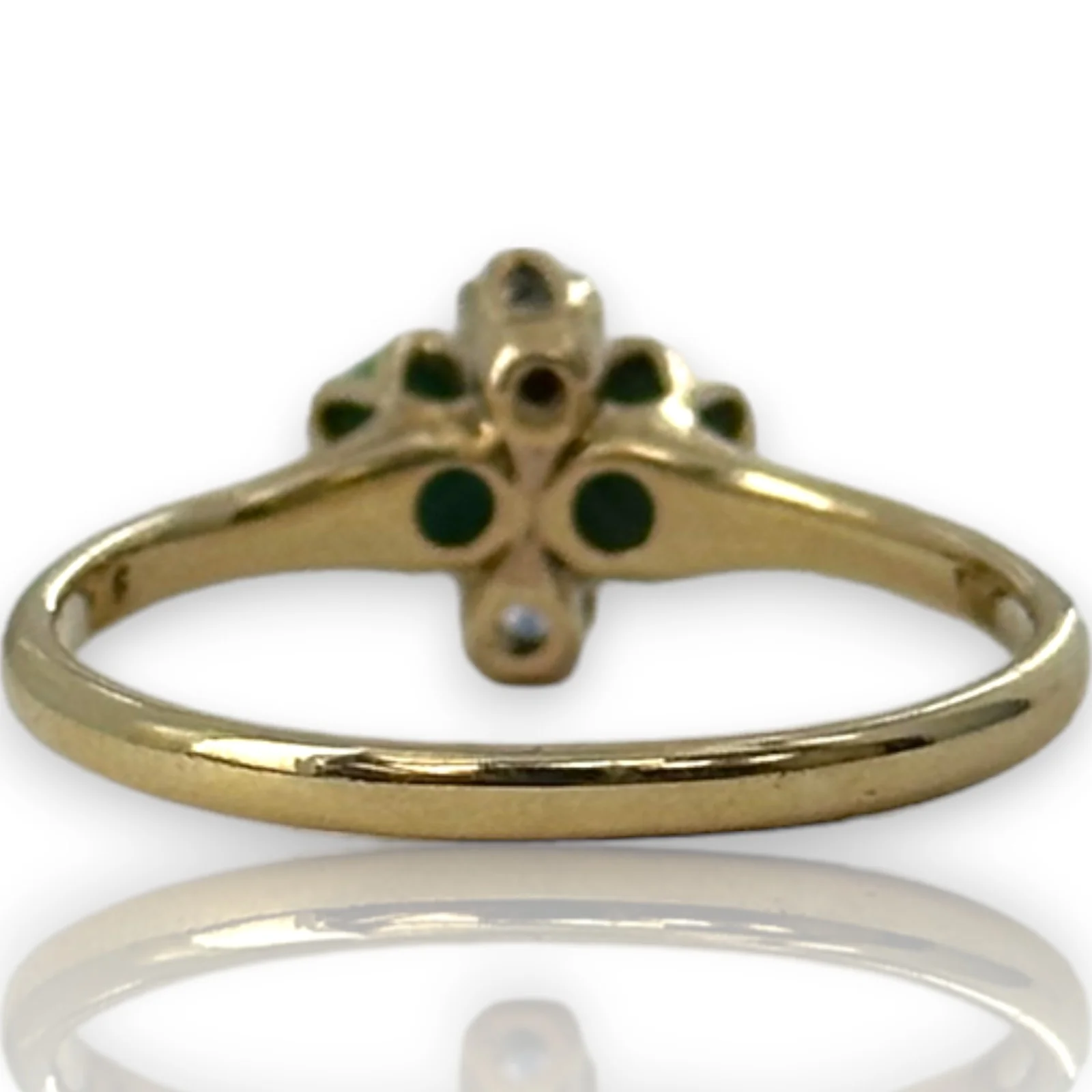 Late Victorian Era Solid 14kt Gold Persian Turquoise and Old Mine Cut Diamond Dainty Accent Cocktail Ring Size 7 - Image 4