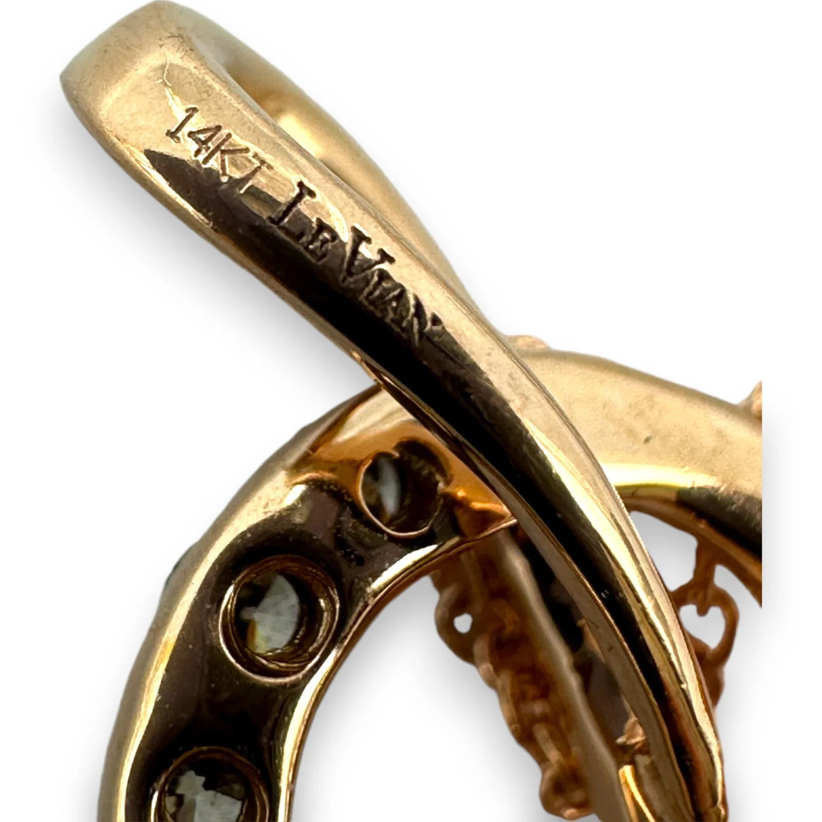 LeVian 14kt Solid Rose Gold 18" Ribbon Heart Necklace with 0.50ctw Champagne "Chocolate" Diamonds - Image 6