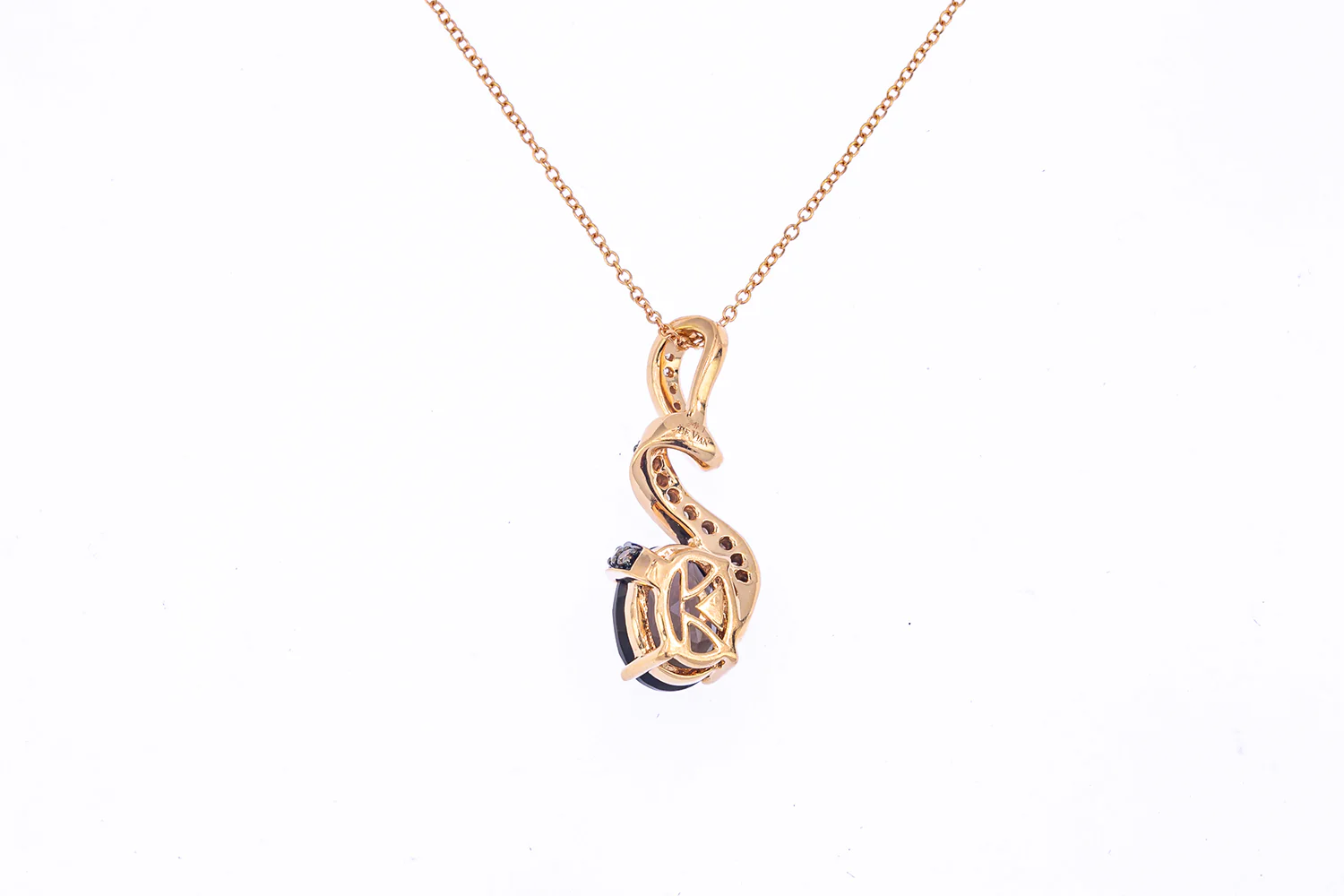 LeVian Natural Smoky Quartz & Diamond Accent 14K 585 Rose Gold 18.25" Necklace - Image 2