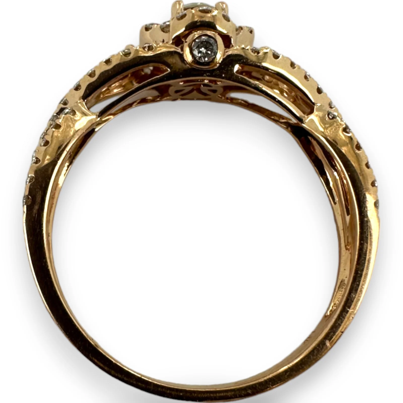 LeVian Signed Solid 14kt Rose Gold and Natural Diamonds Wedding Engagement Ring Size 7 - Image 5
