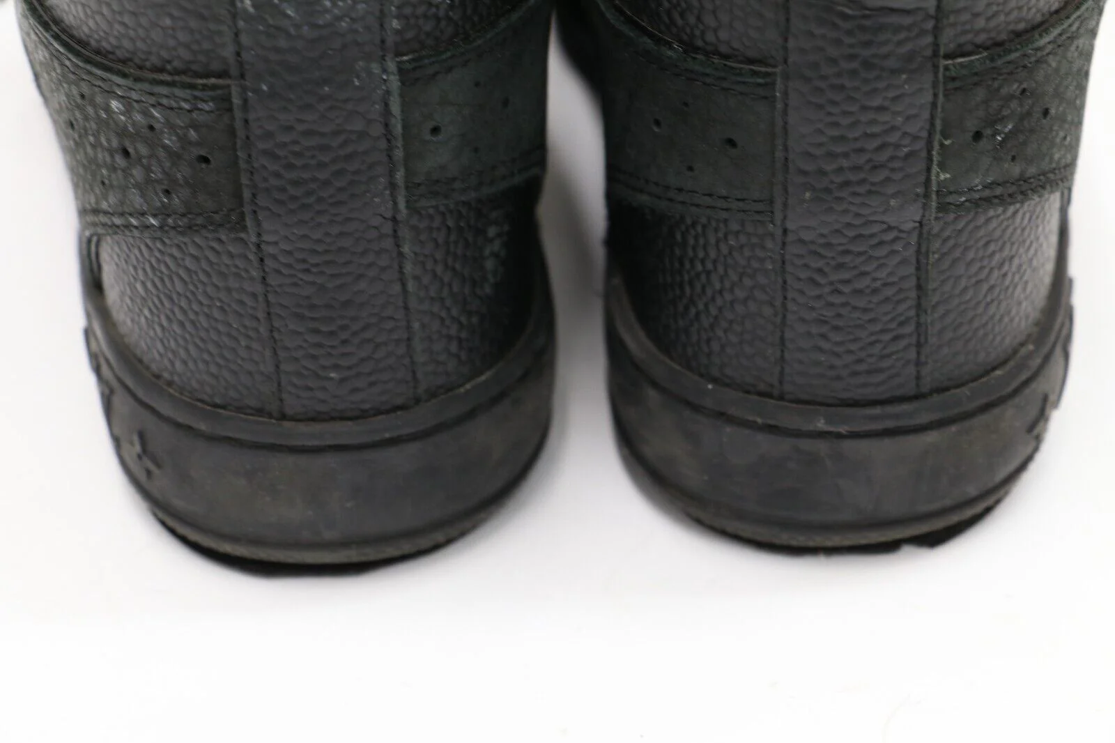 Louis Vuitton Black Leather Embossed Suede Sneakers Womens Size 38.5/US 8.5 - Image 9