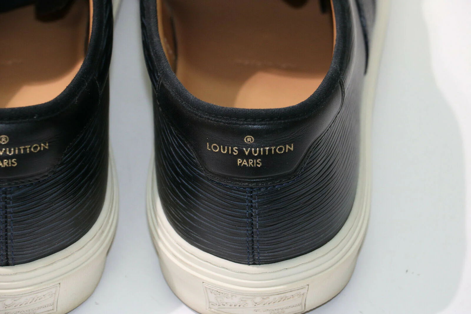 Louis Vuitton Blue Leather Fashion Sneakers Size 9 - Image 6