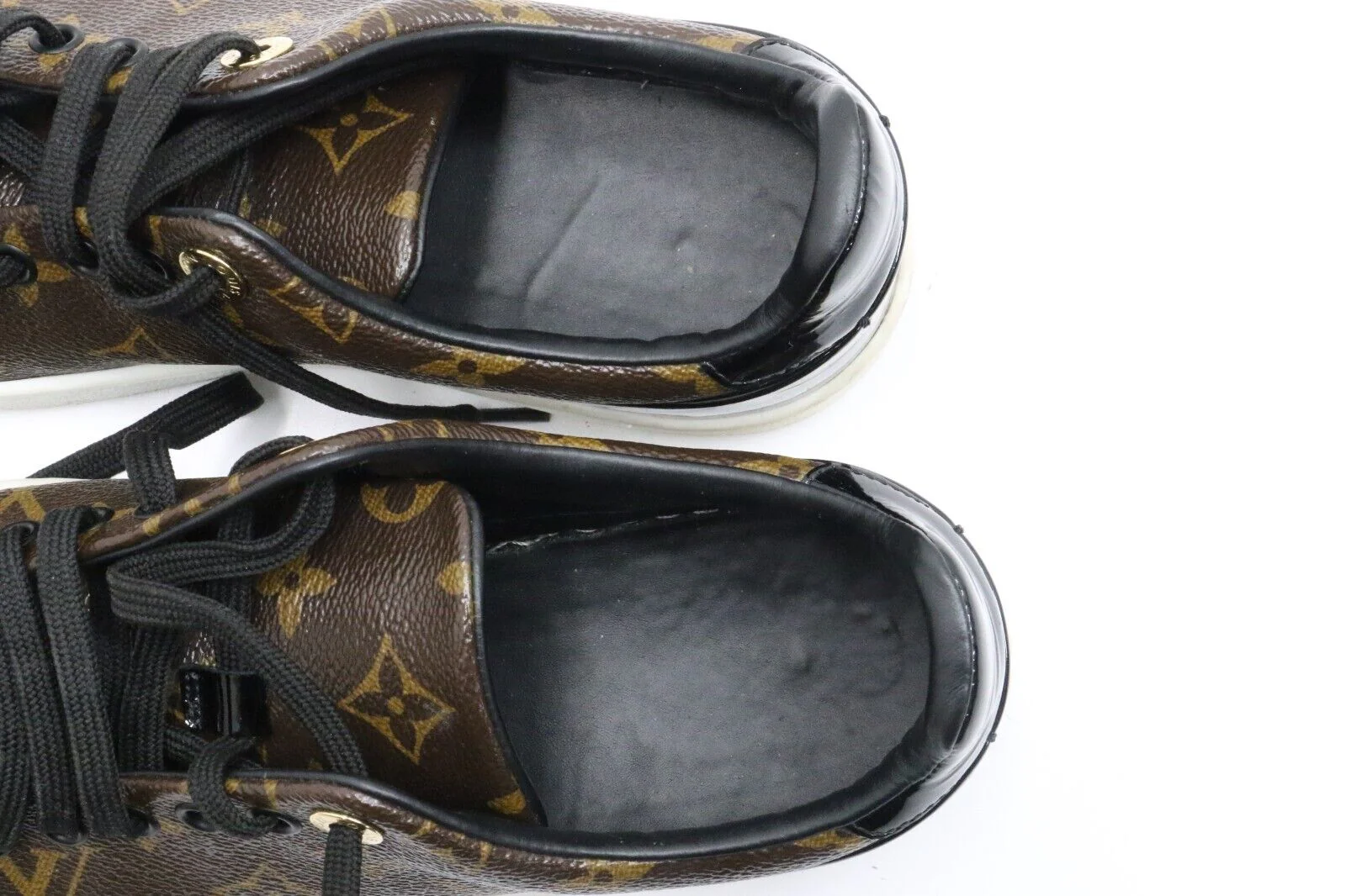 Louis Vuitton FrontRow Monogram Canvas Patent Sneakers Womens Size 36/US 6 *READ - Image 2
