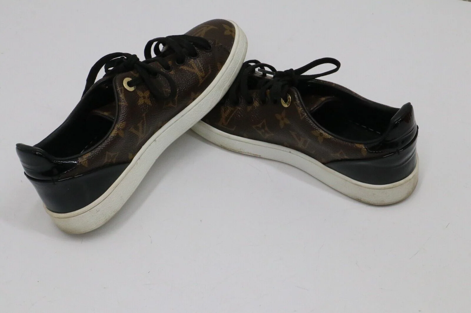 Louis Vuitton FrontRow Monogram Canvas Patent Sneakers Womens Size 36/US 6 *READ - Image 4