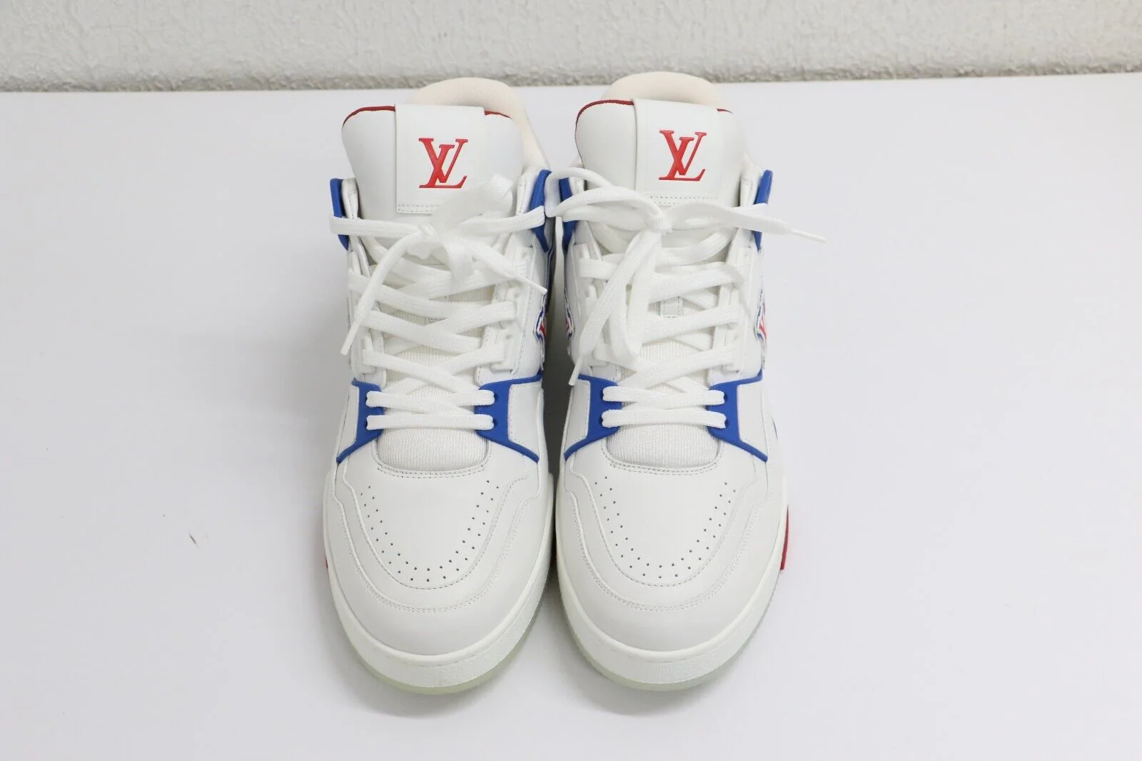 Louis Vuitton LV Trainer Red White Blue Sneakers Men's Size 8.5/EU 41.5 - Image 2