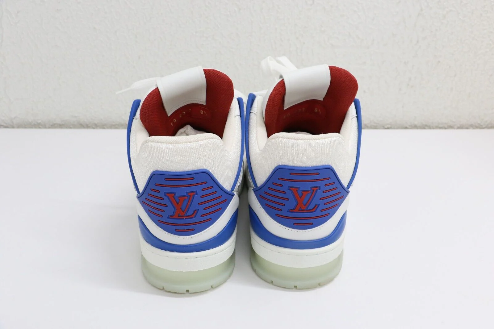 Louis Vuitton LV Trainer Red White Blue Sneakers Men's Size 8.5/EU 41.5 - Image 4