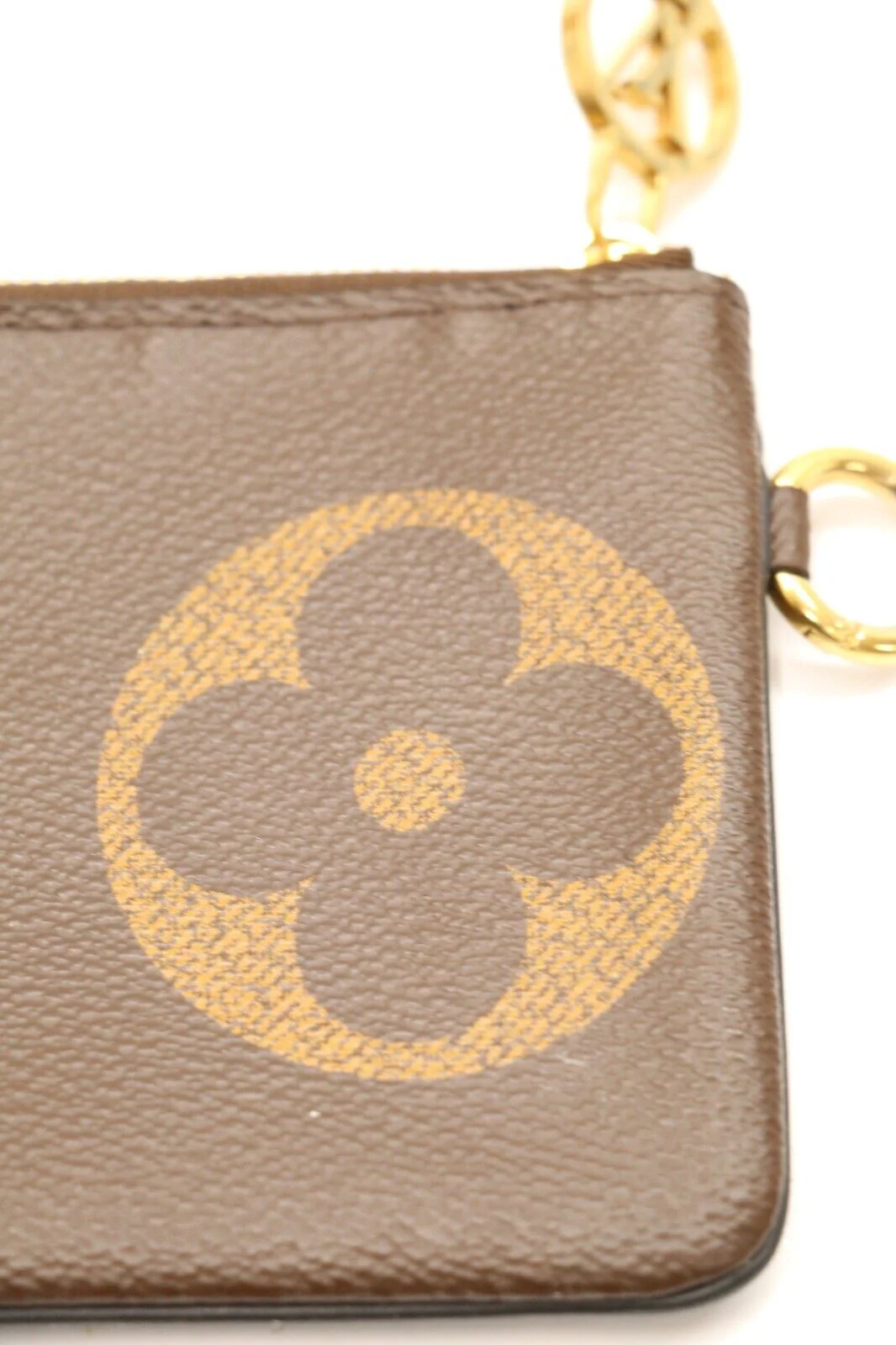 LOUIS VUITTON Trio Monogram Giant Canvas Coin Purse Wallet Key Pouch Brown 1pc - Image 5