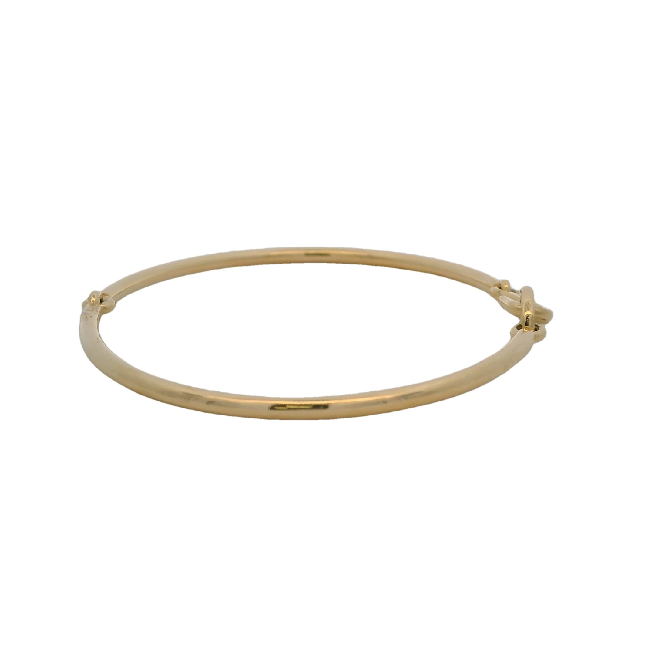 MAOR Solid 18kt Yellow Gold Circinus Hook Bangle Bracelet Size 7.5 M - Image 5