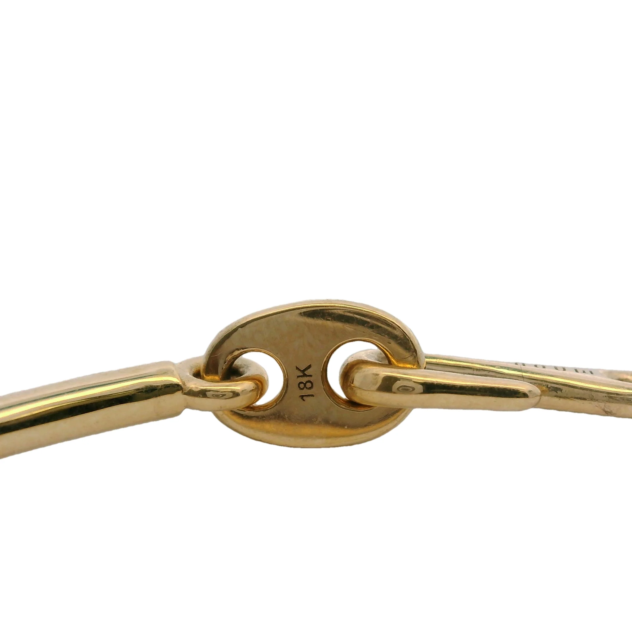 MAOR Solid 18kt Yellow Gold Circinus Hook Bangle Bracelet Size 7.5 M - Image 8