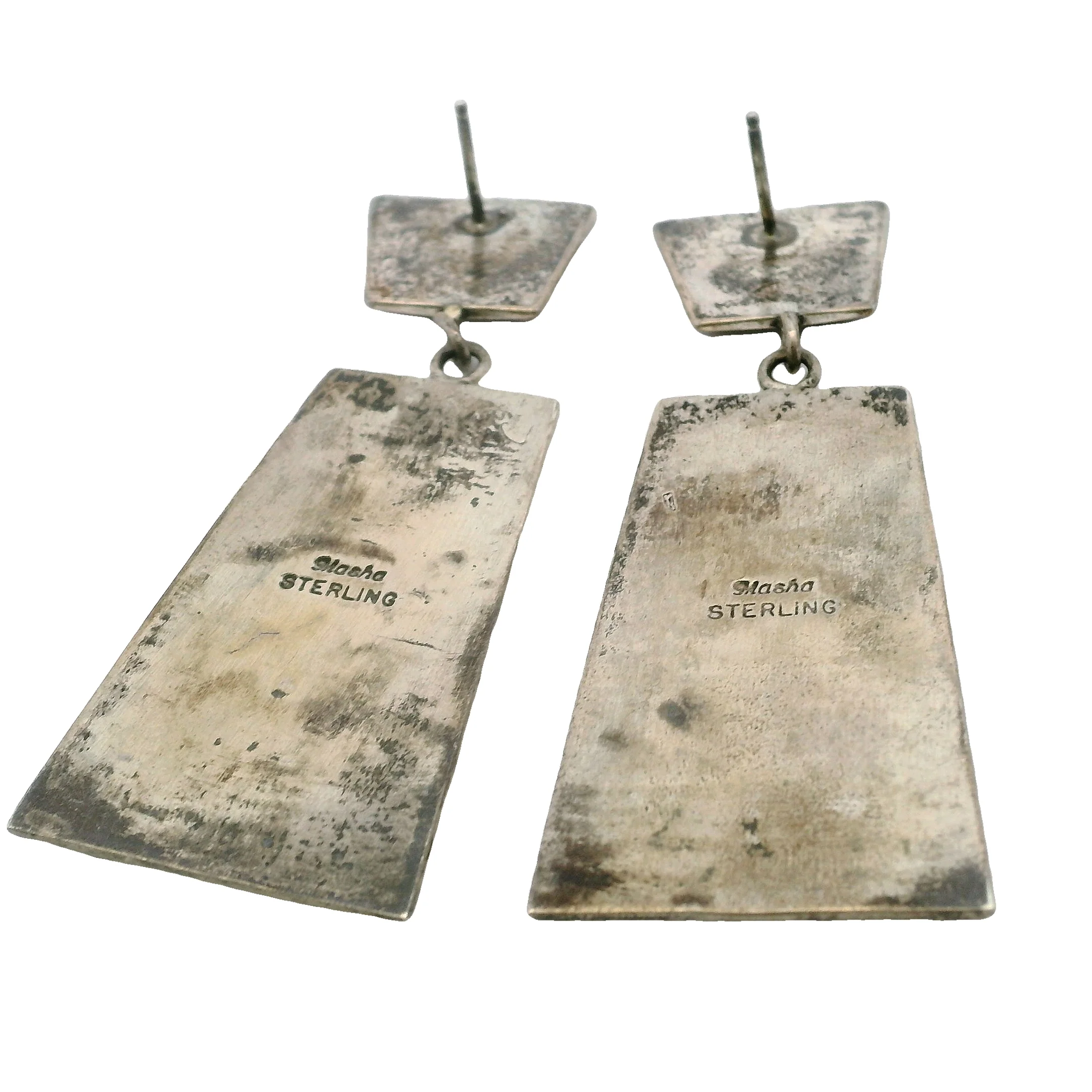 Masha Southwestern Jewelry Patterned Trapezoid Drop/Dangle 2.2" Earrings - Image 2