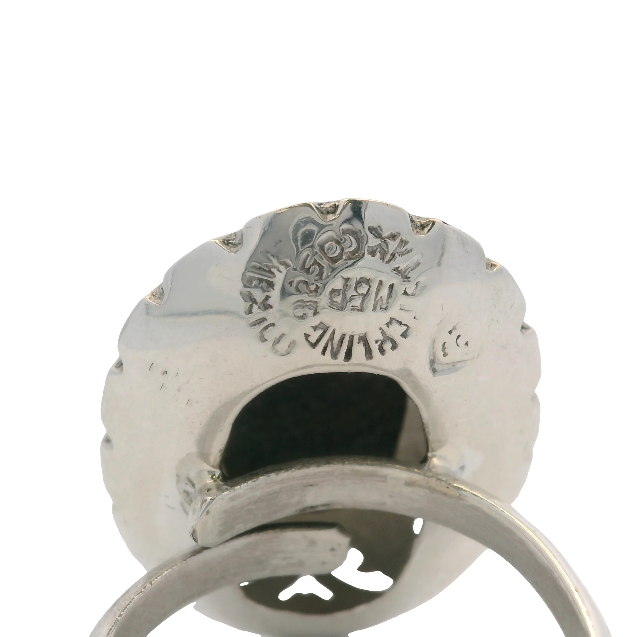 Mexican 925 Sterling Silver Handmade Large Labradorite Cabochon Adjustable Shank Ring - Image 5