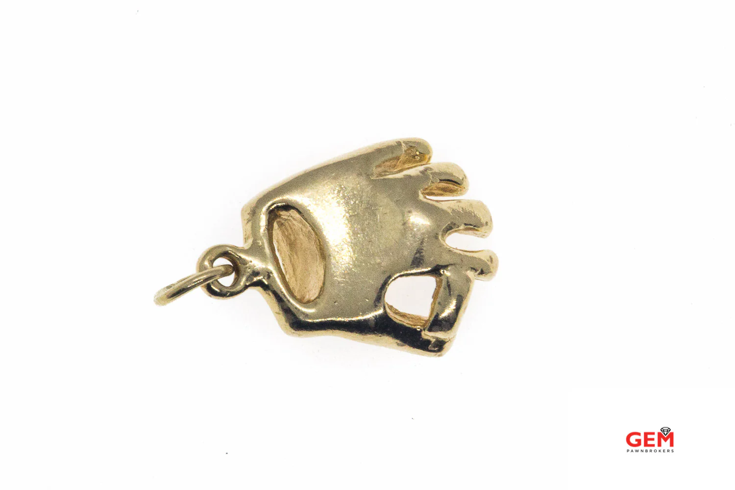 MLB Vintage Baseball Glove Catchers Mitt Drop Charm 14K 585 Yellow Gold Pendant - Image 3