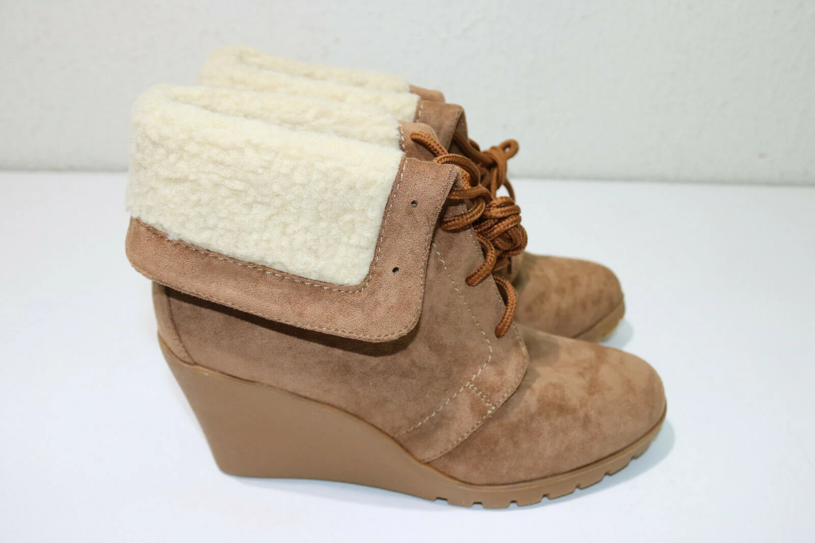 Nautica New Rendon Tan WW0221 Women's Wedge Bootie Size 7.5 - Image 5
