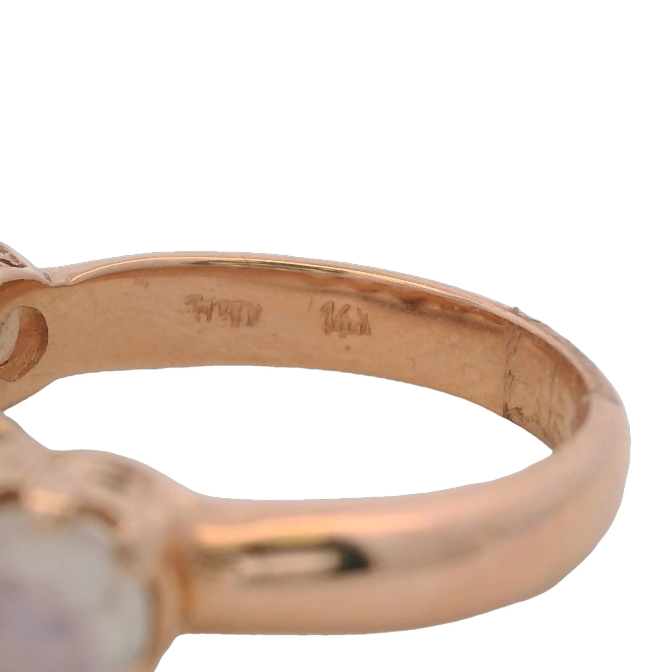 Nava Zahavi Solid 14kt Rose Gold Labradorite 5-Stone 8mm Wide Graduated Cocktail Ring Size 7 - Image 7