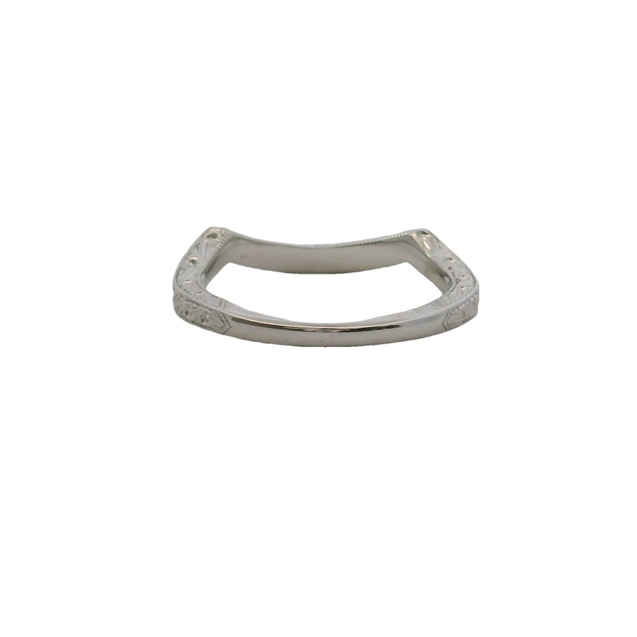 Neil Lane 14kt White Gold And Diamond Crown Wraparound Milgrain Wedding Band Ring Size 5 - Image 4
