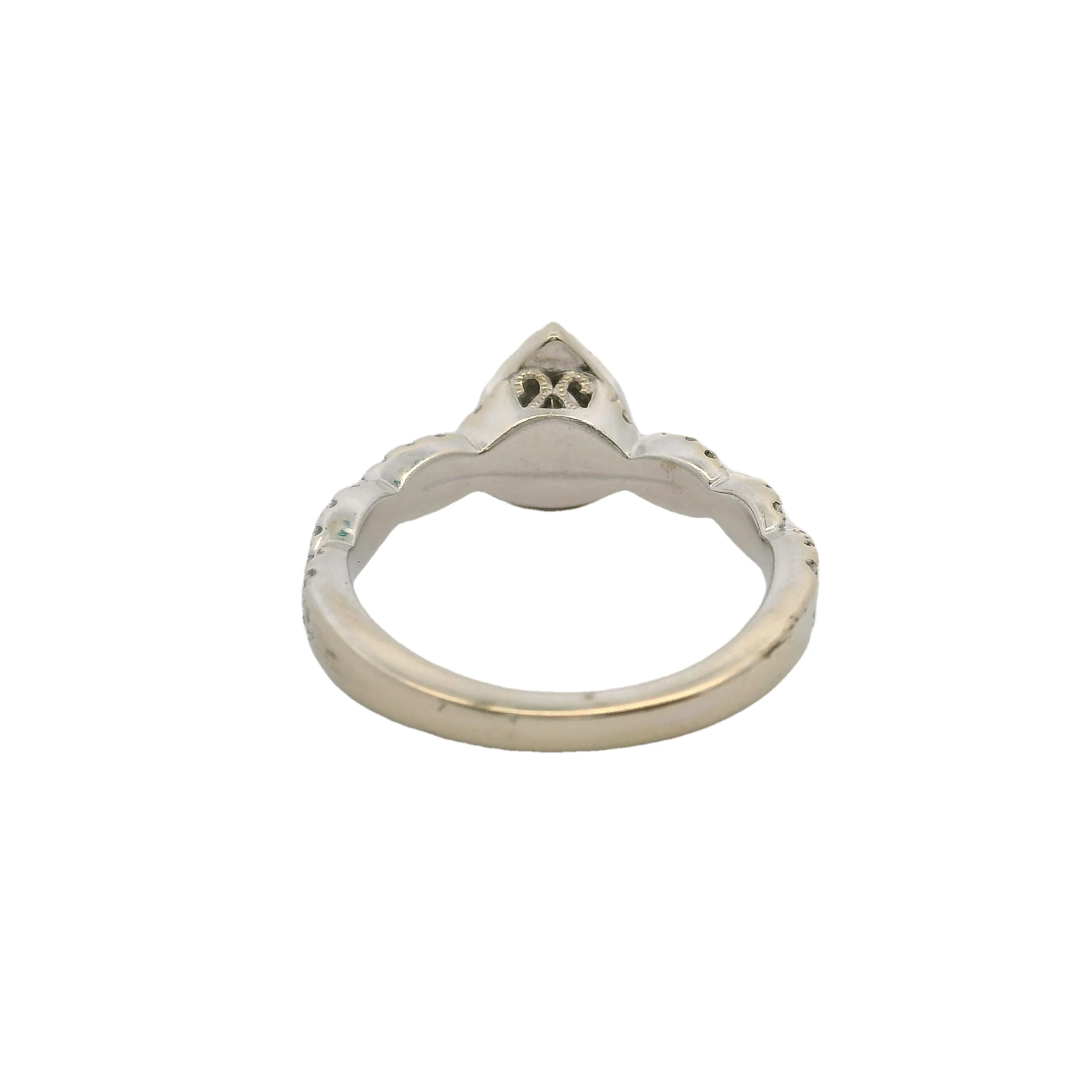 Neil Lane 14kt White Gold Pear Cut Diamond Halo Twist Band Engagement Ring Size 6.5 - Image 4