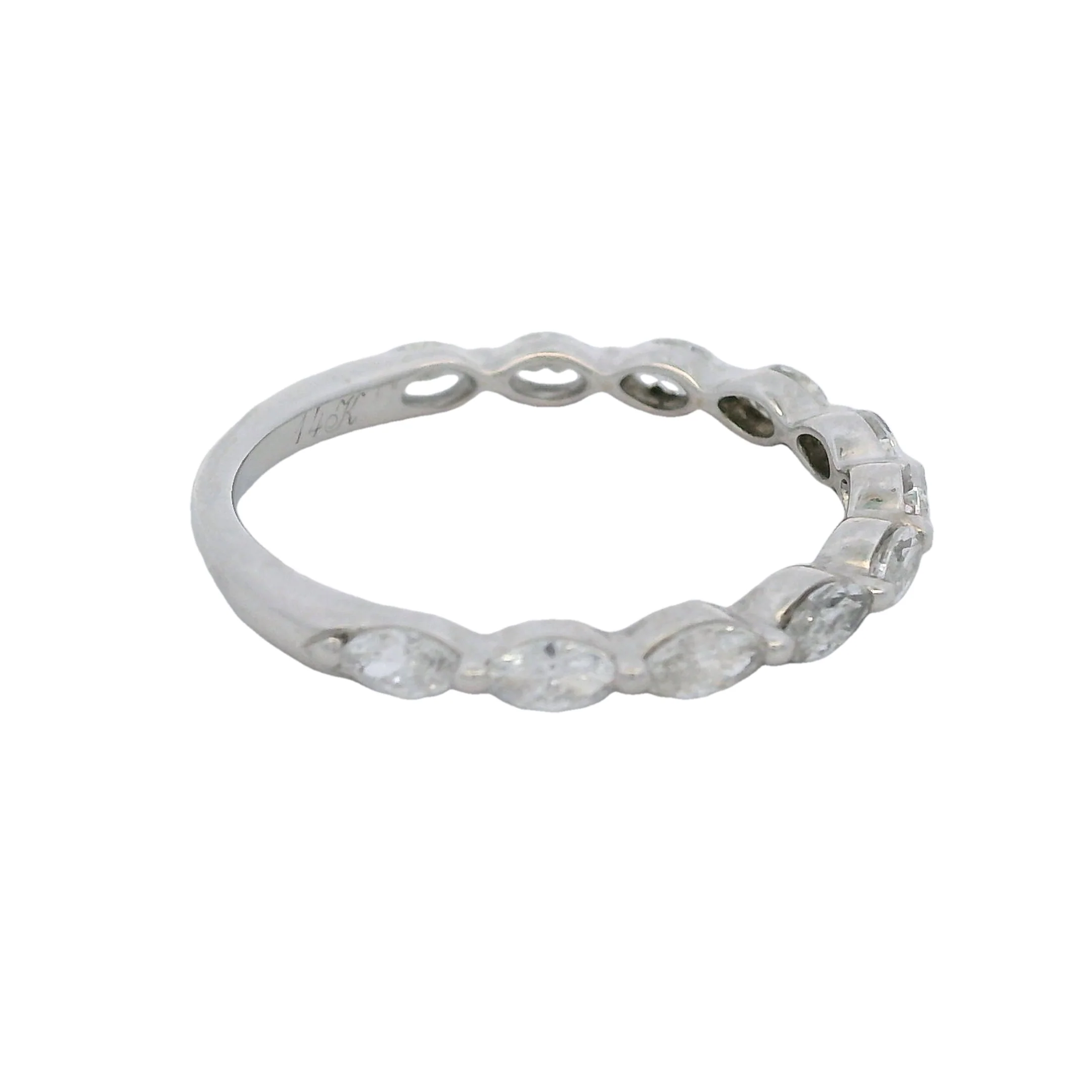 Neil Lane Premiere 14kt White Gold Marquise Diamond Half-Eternity Band Size 6 - Image 3