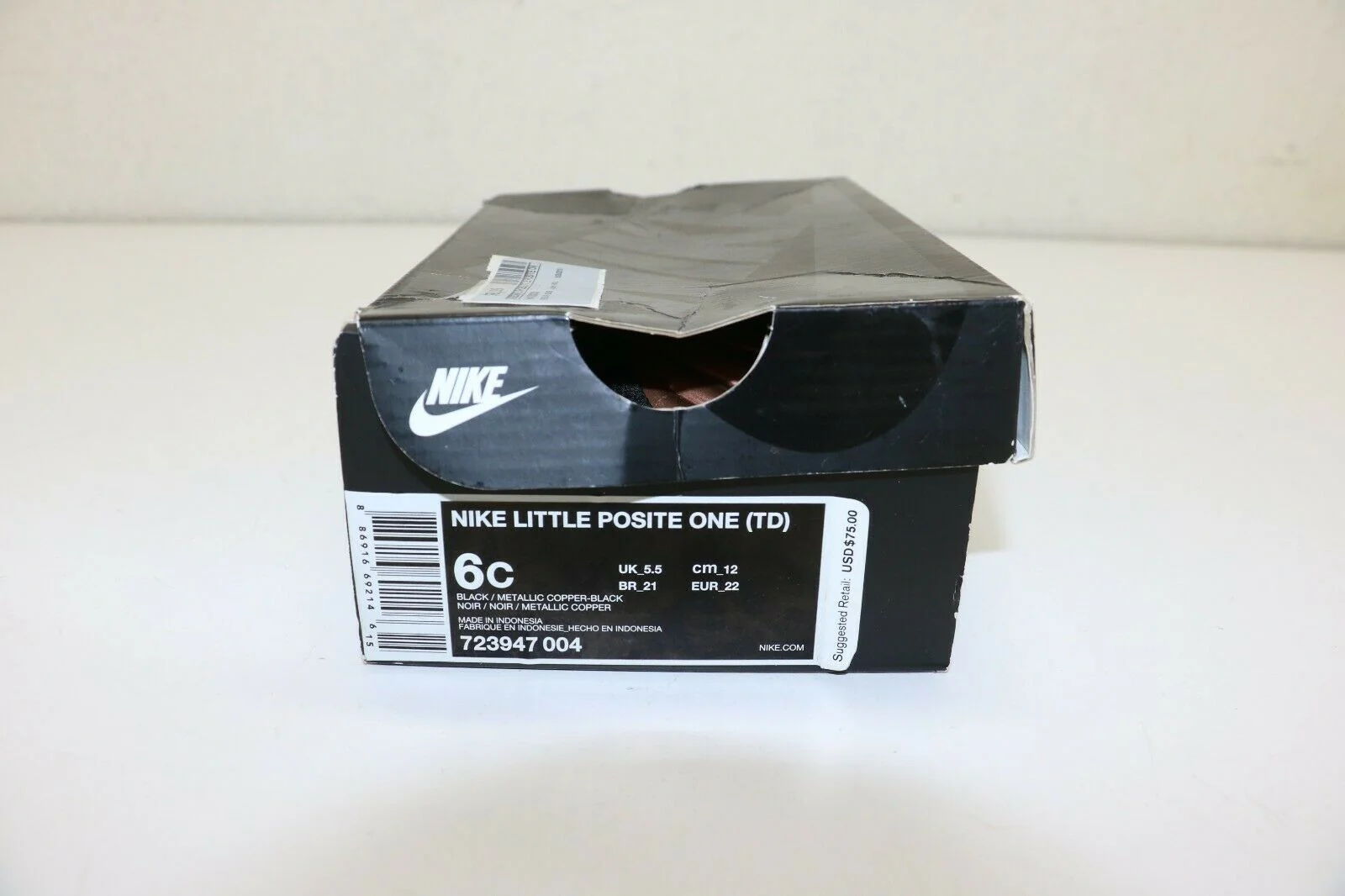 Nike Air Little Posite One TD Metallic Copper Black 723947-004 Toddler Size 6C - Image 8