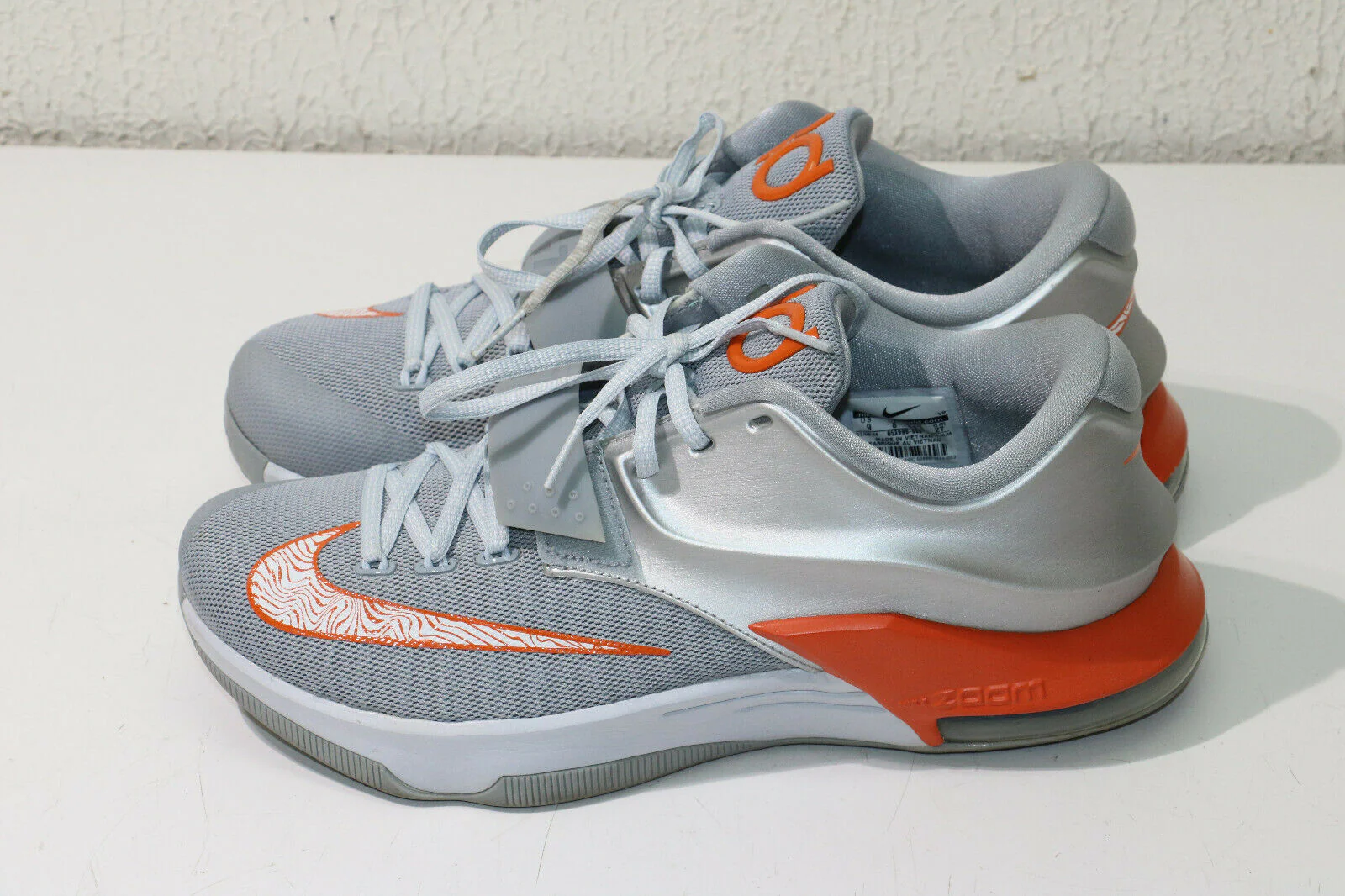 Nike Kd 7 "Wild West" 653996 080 Metallic Silver/Urban Orange Wolf Grey SIze 9 - Image 5