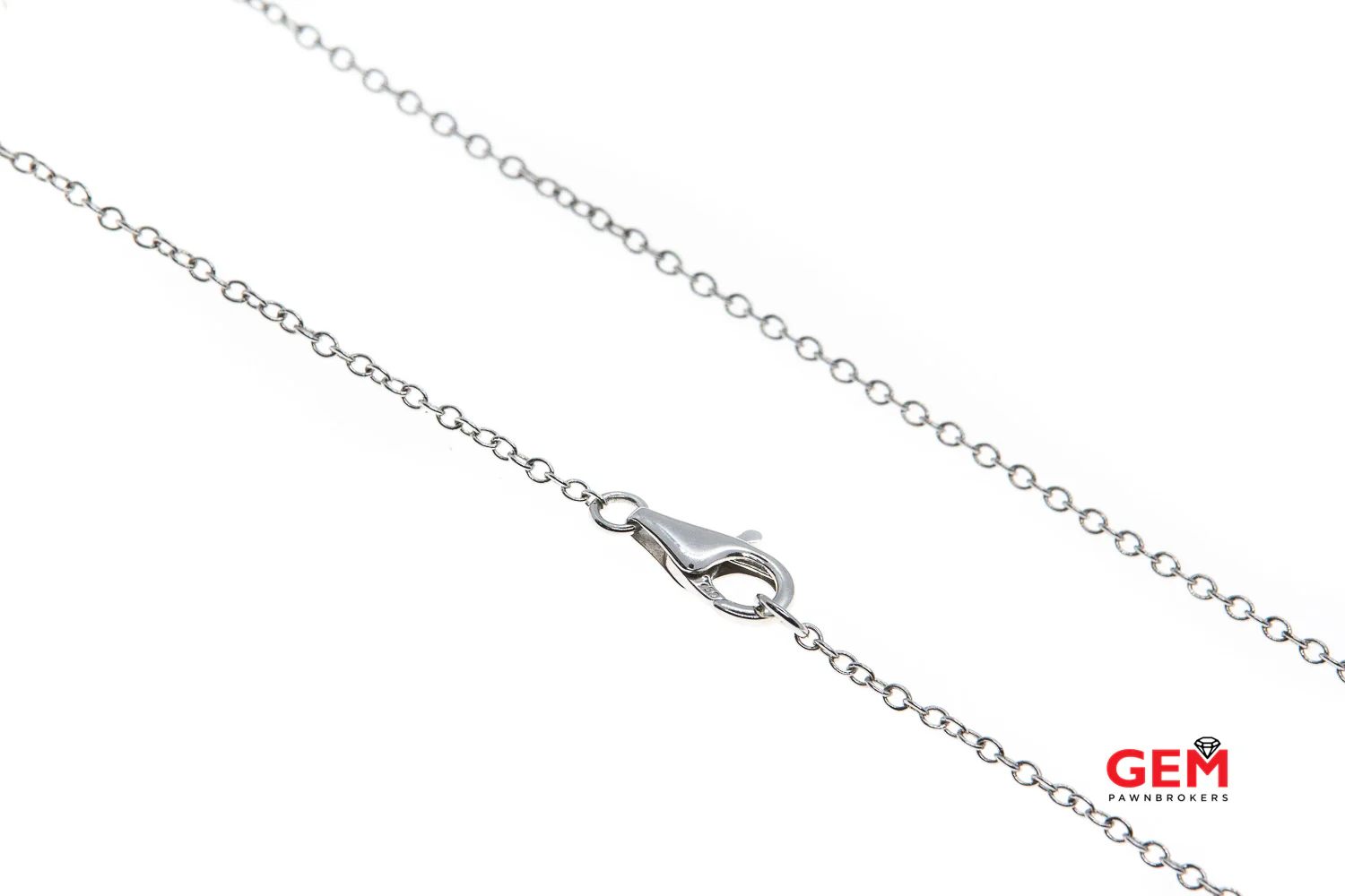 Oval Ruby Diamond Flower Petal Charm Pendant Necklace 18k 750 18" White Gold - Image 3