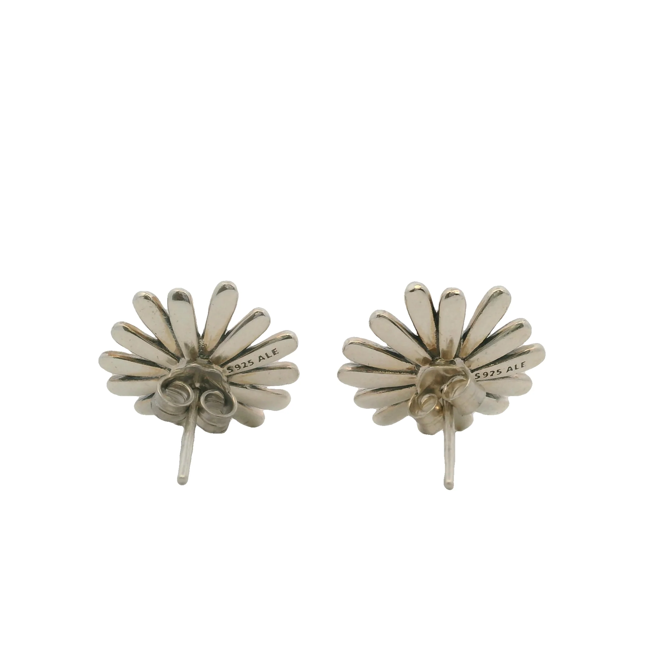 Pandora 925 Sterling Silver Pave CZ Cubic Zirconia Daisy Statement 16mm Wide Stud Earrings - Image 4