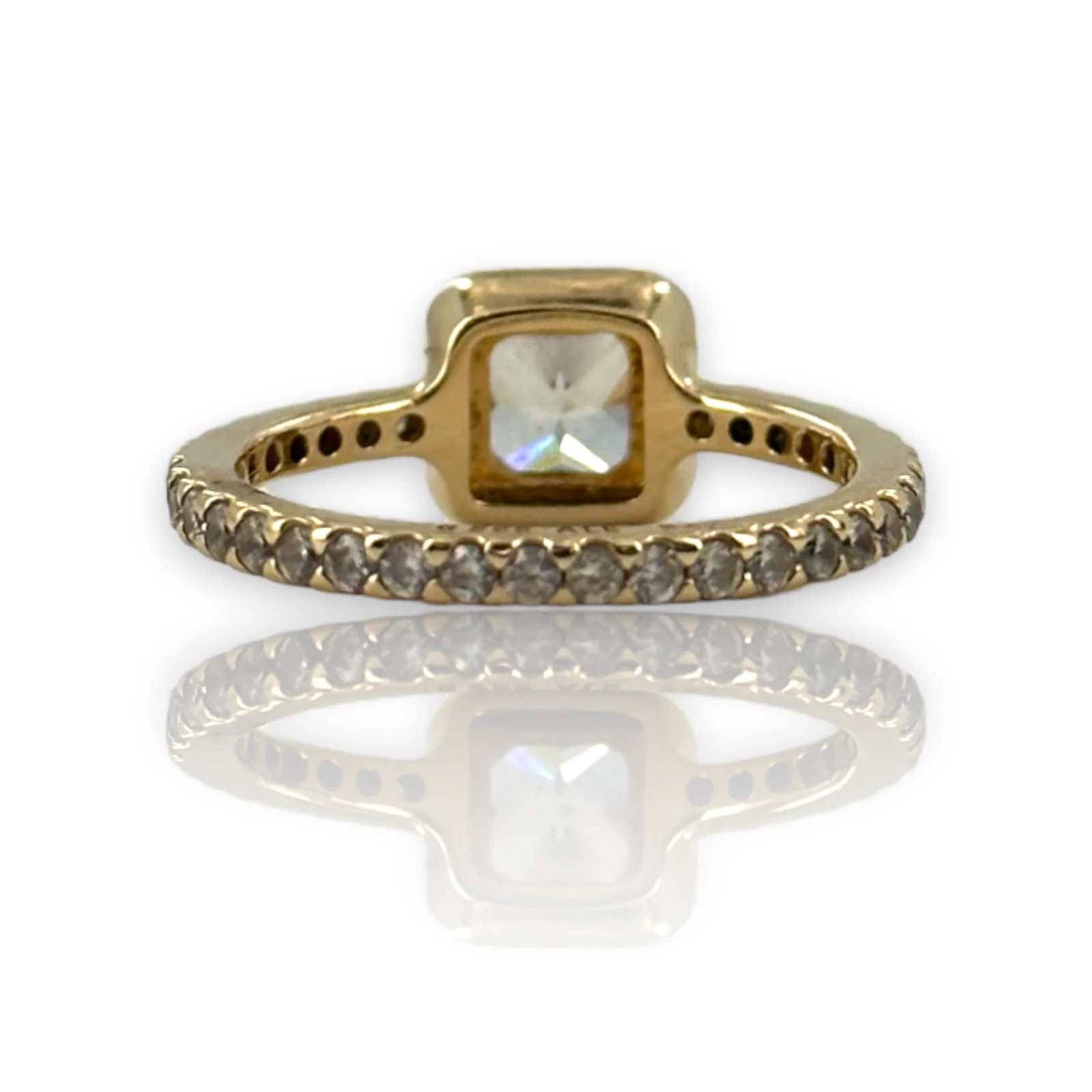 Pandora ALE G585 14KT 585 Yellow Gold Square Sparkle Ring Size 6 - Image 4