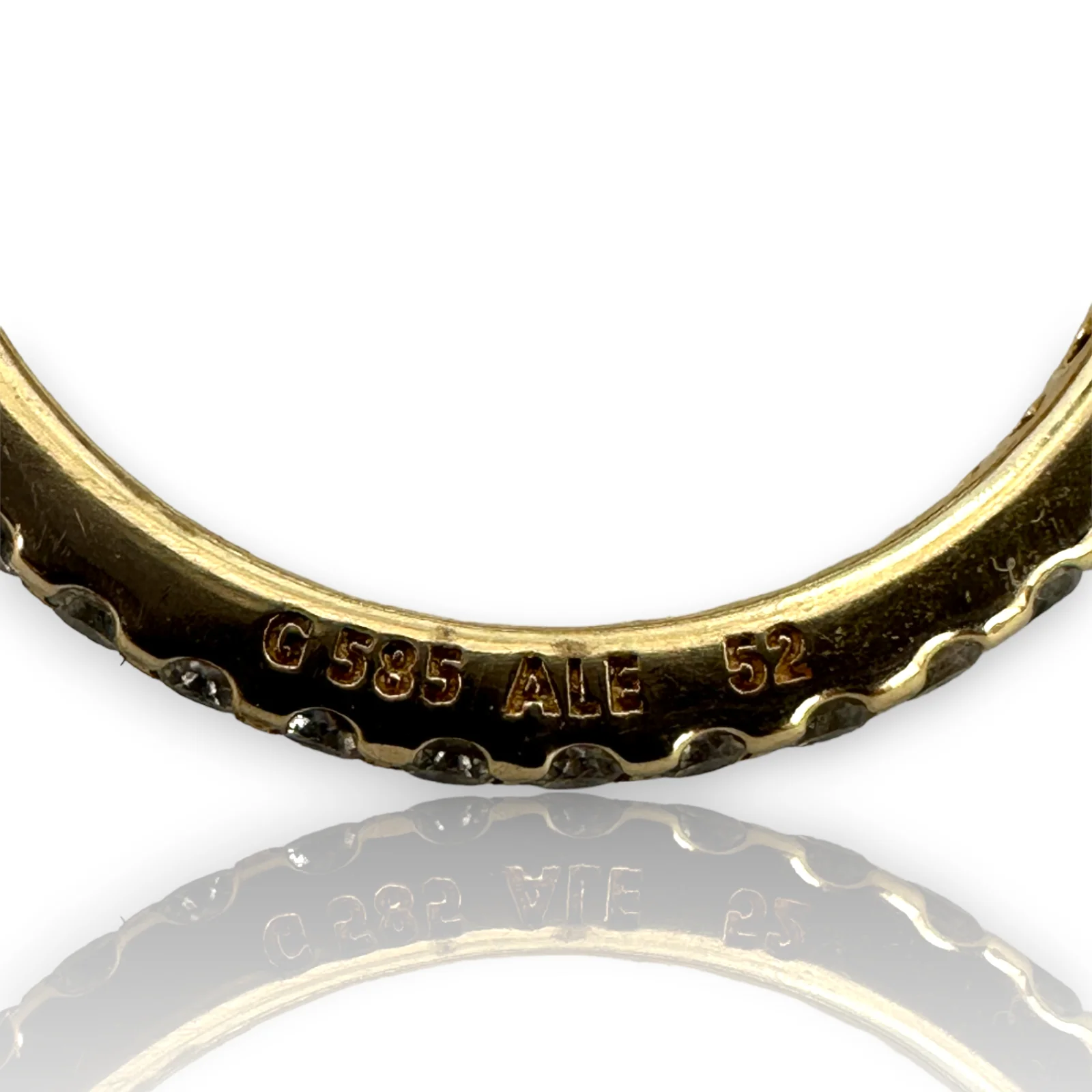 Pandora ALE G585 14KT 585 Yellow Gold Square Sparkle Ring Size 6 - Image 5