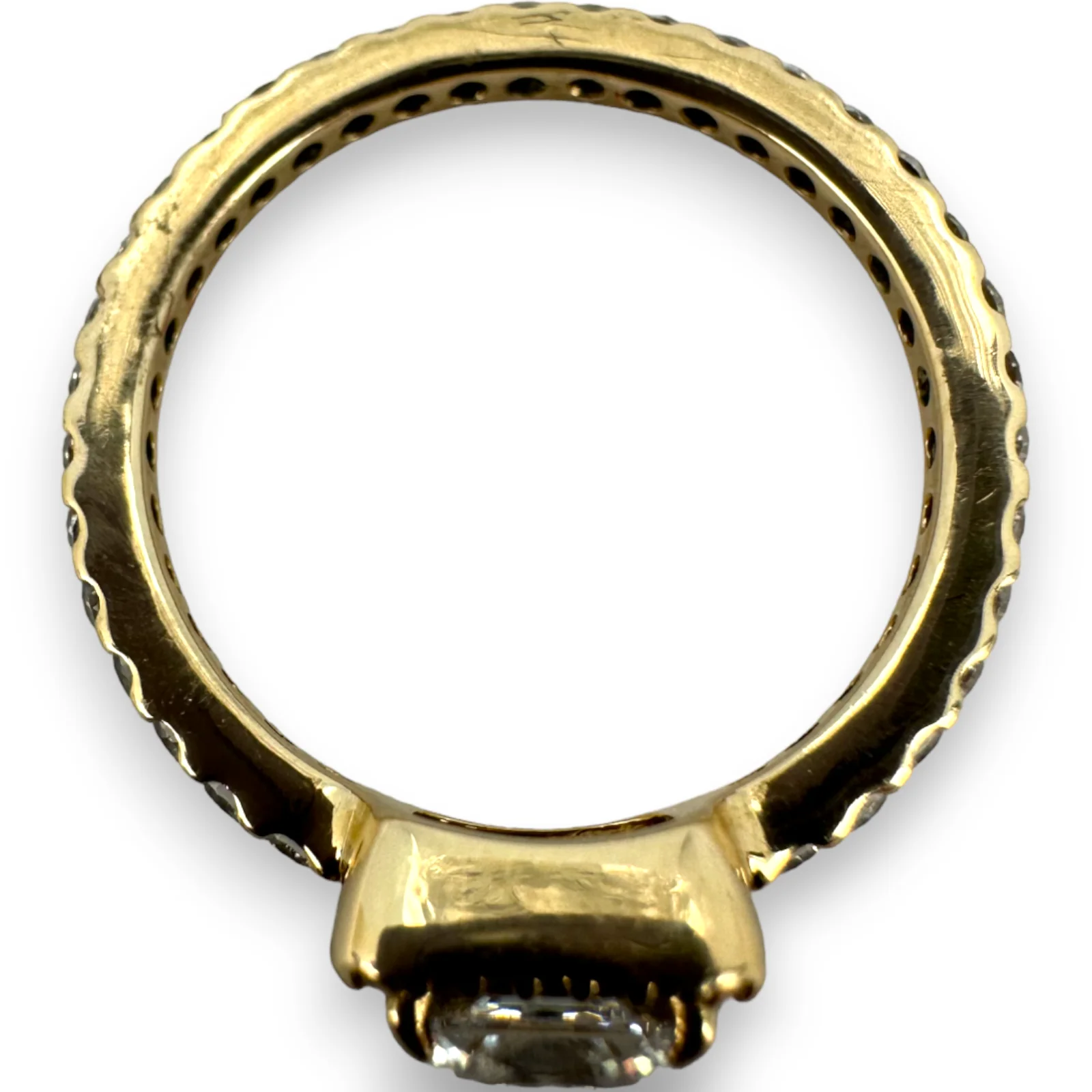 Pandora ALE G585 14KT 585 Yellow Gold Square Sparkle Ring Size 6 - Image 6