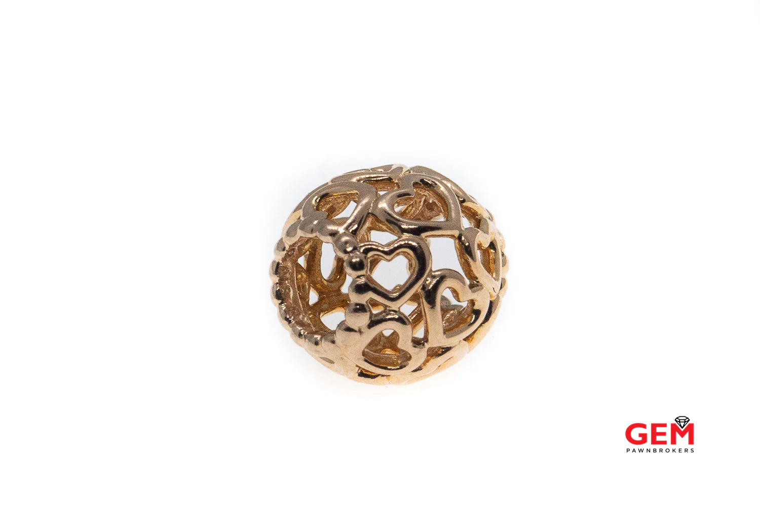 Pandora ALE Rose Gold Plated Sterling Silver 925 Open Heart Filigree Rose Bead Charm - Image 3